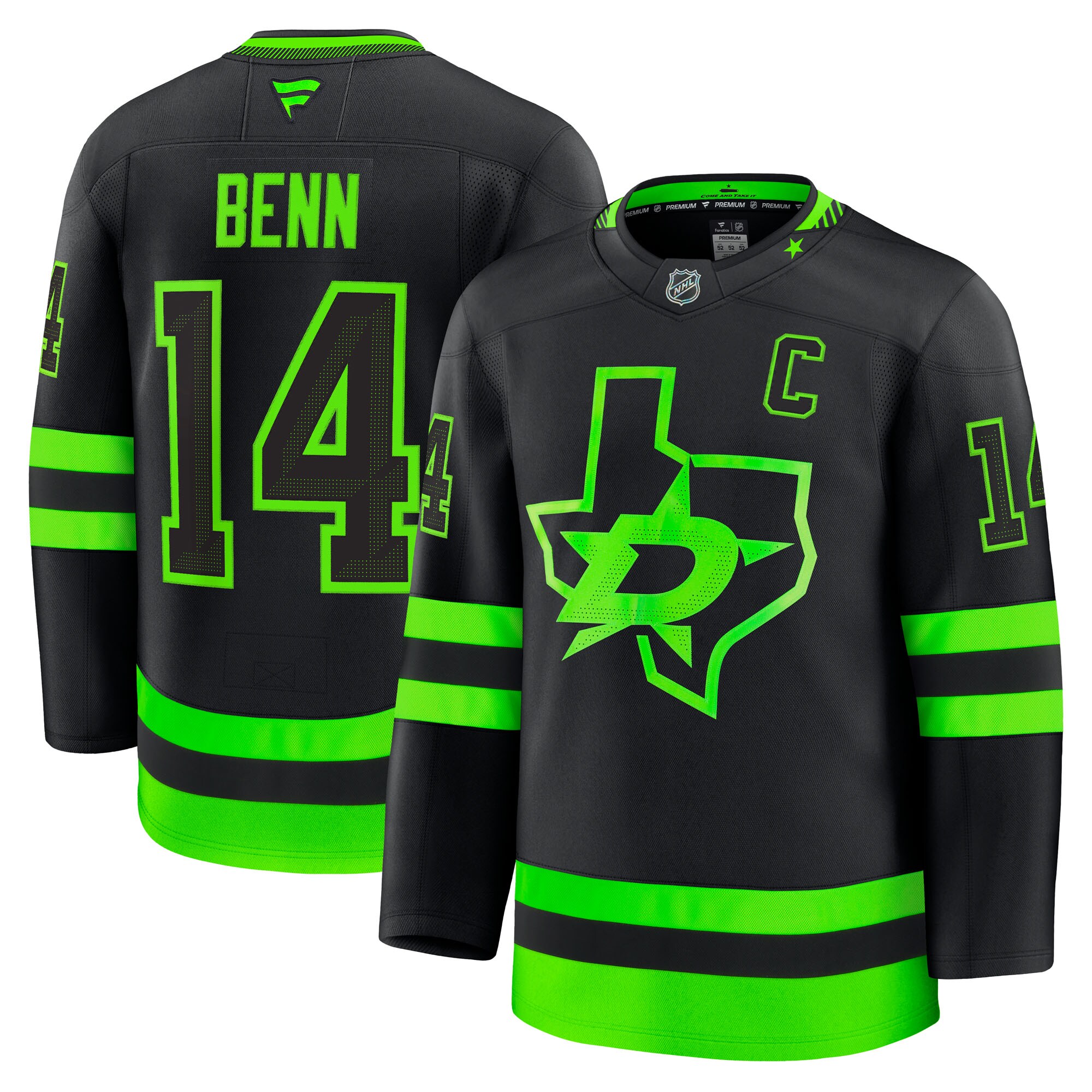 Men's Dallas Stars Jamie Benn Black Alternate Premium Jersey