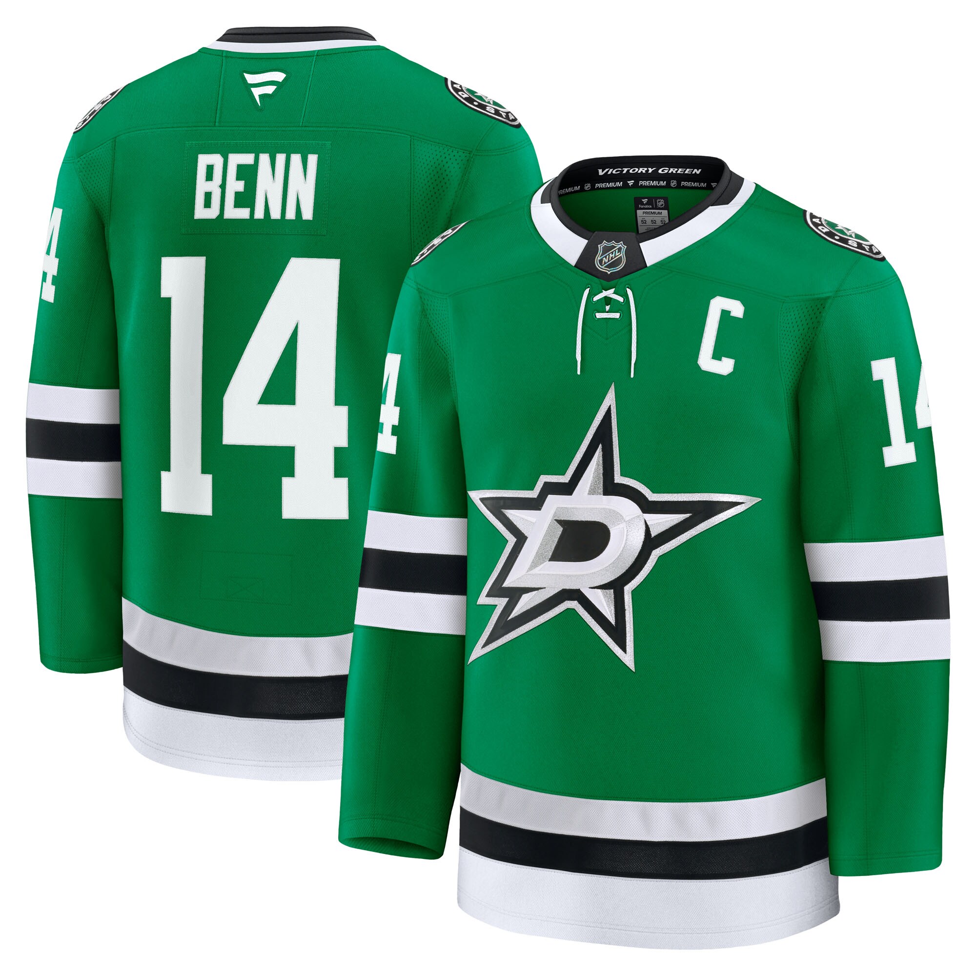 Men's Dallas Stars Jamie Benn Kelly Green Home Premium Jersey