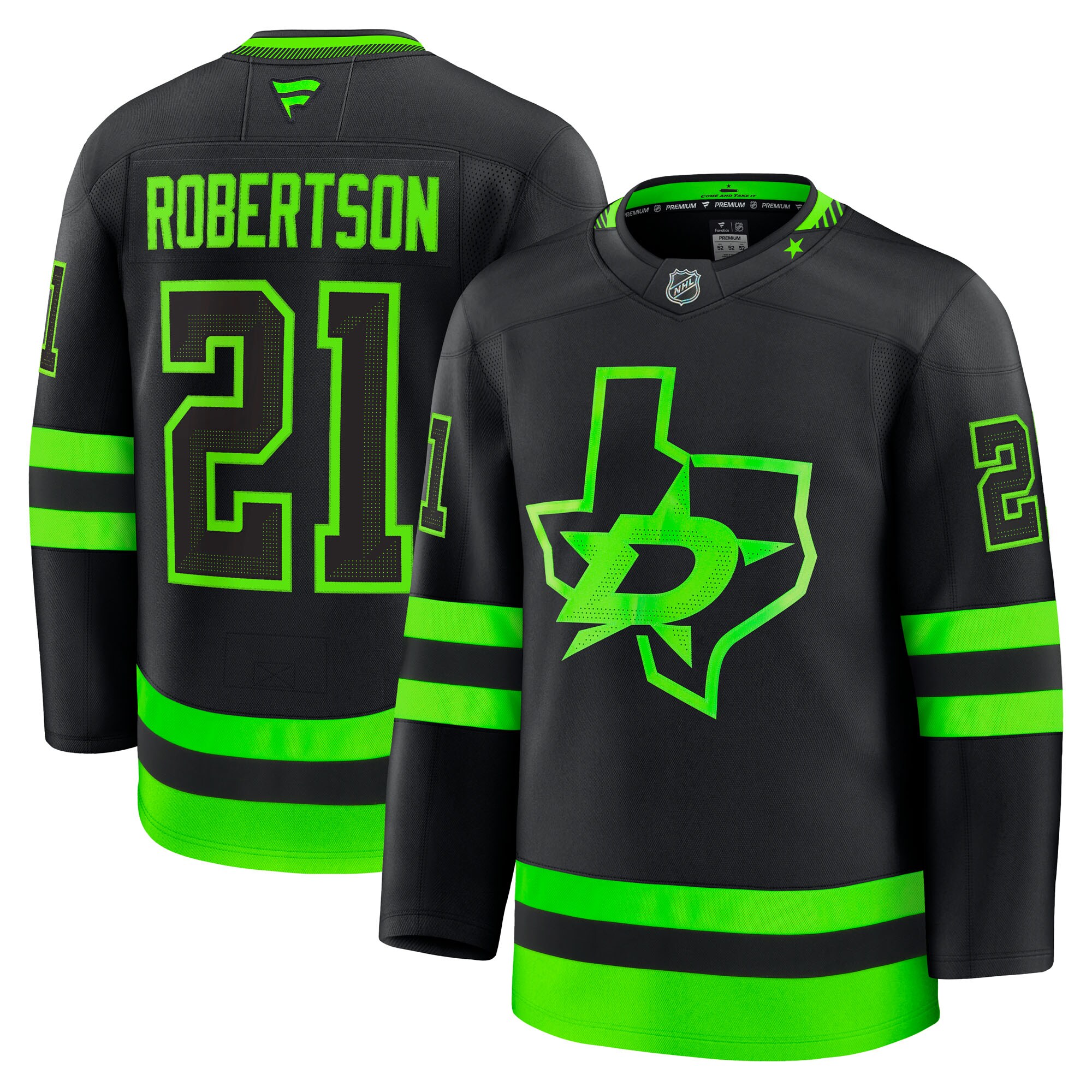Men's Dallas Stars Jason Robertson Black Alternate Premium Jersey