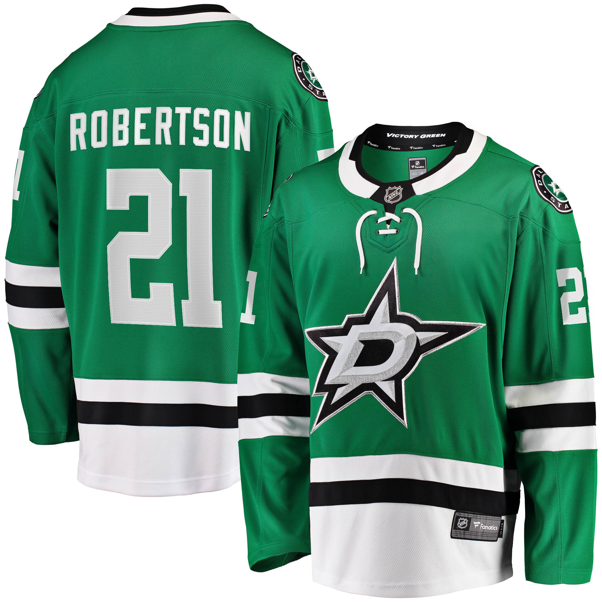 Men's Dallas Stars Jason Robertson Kelly Green Home Breakaway Jersey