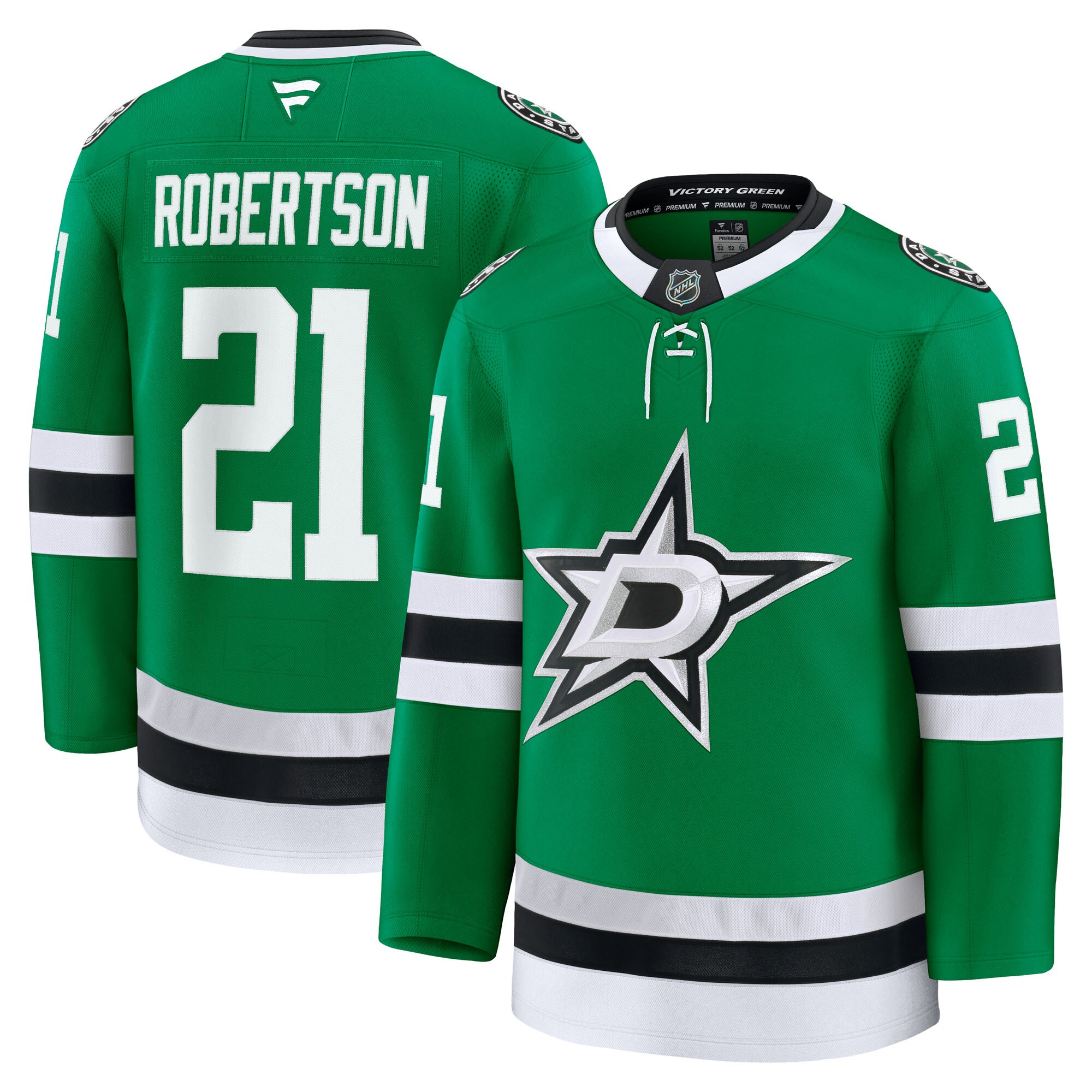 Men's Dallas Stars Jason Robertson Kelly Green Home Premium Jersey