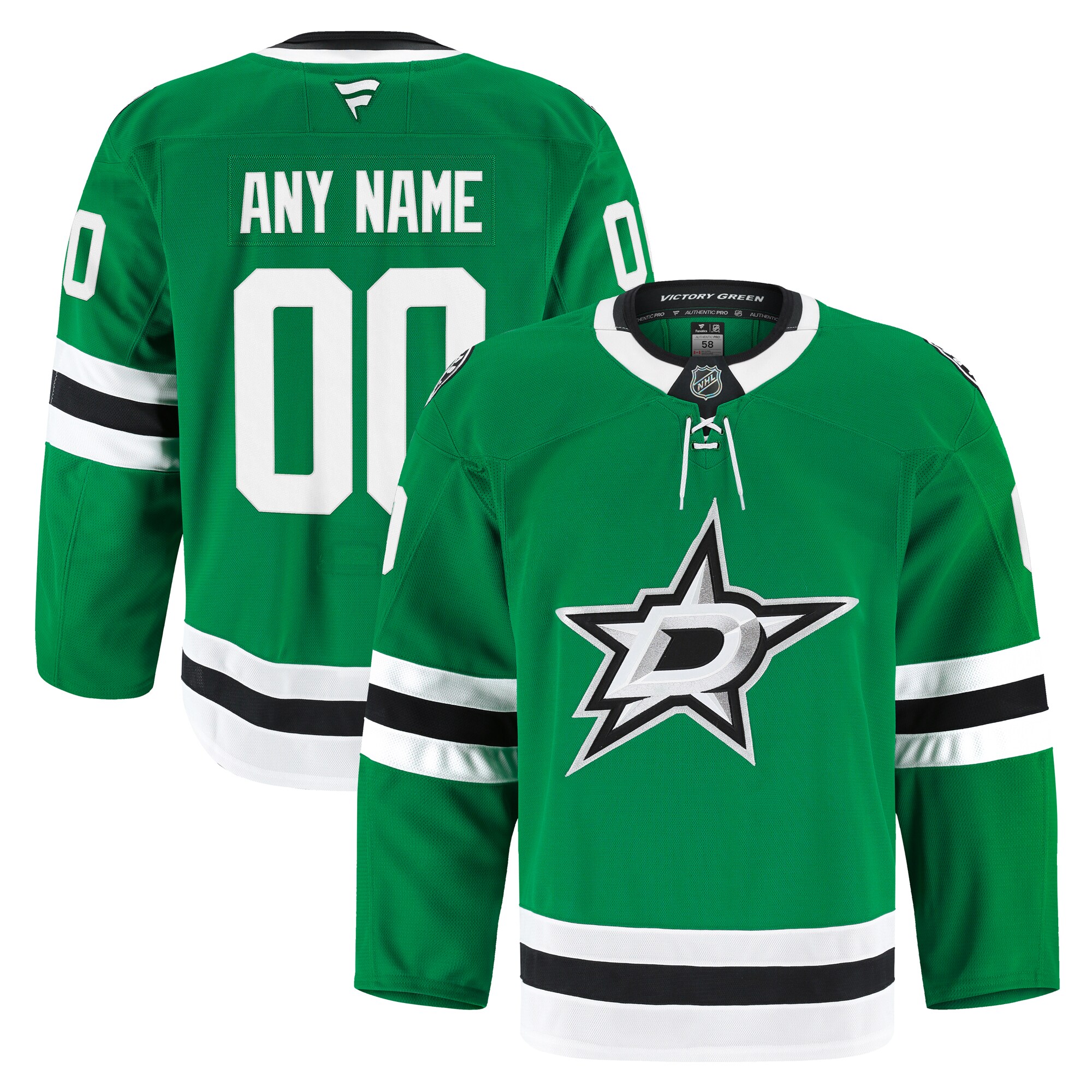 Men's Dallas Stars Kelly Green Home Pro Custom Jersey
