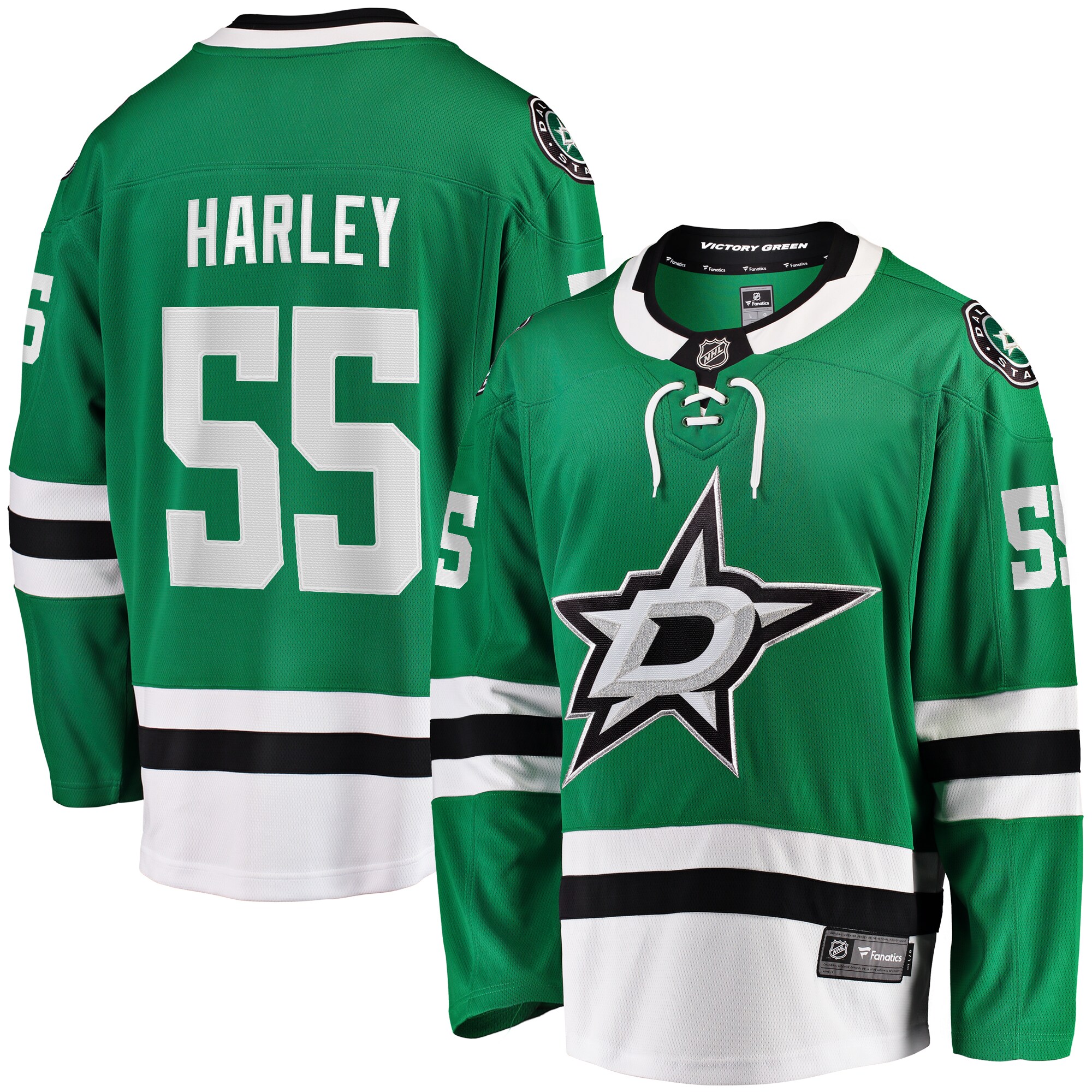 Men's Dallas Stars Thomas Harley Kelly Green Home Premier Breakaway Player Jersey