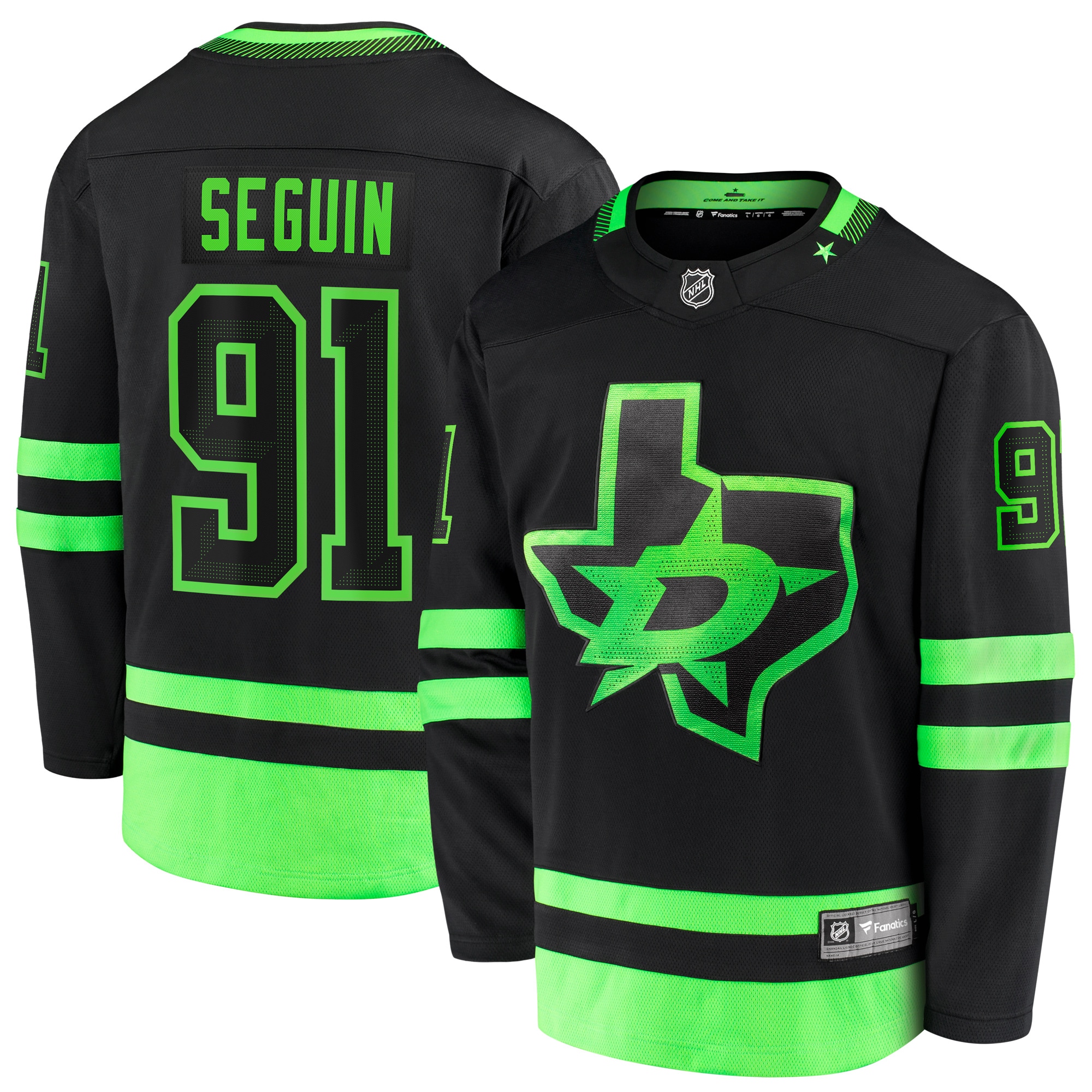 Men's Dallas Stars Tyler Seguin Black 2020/21 Alternate Premier Breakaway Player Jersey