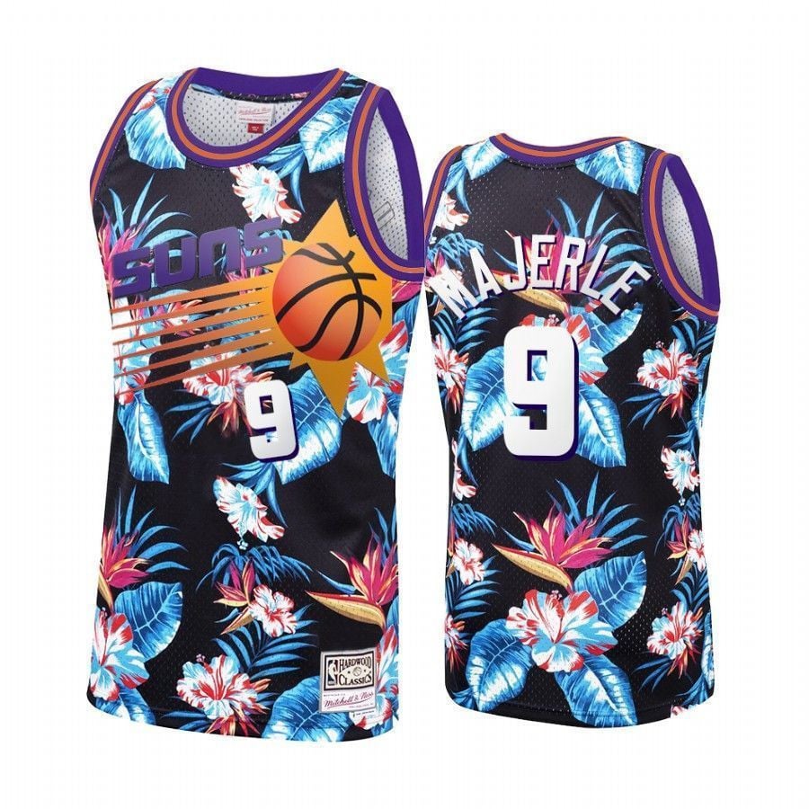 Men's Dan Majerle 9 Phoenix Suns Black Floral Fashion Jersey