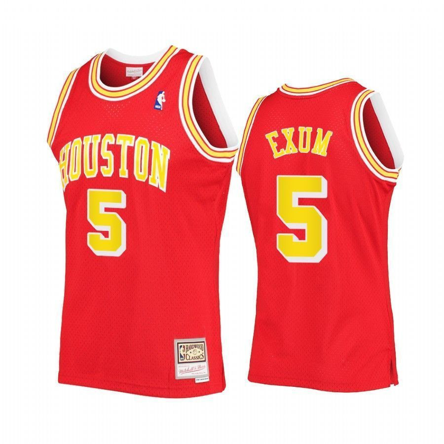 Men's Dante Exum 5 Houston Rockets Red Hardwood Classics Jersey