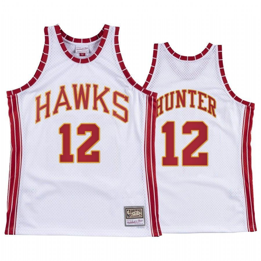 Men's De'andre Hunter 12 Atlanta Hawks Hardwood Classics Jersey White