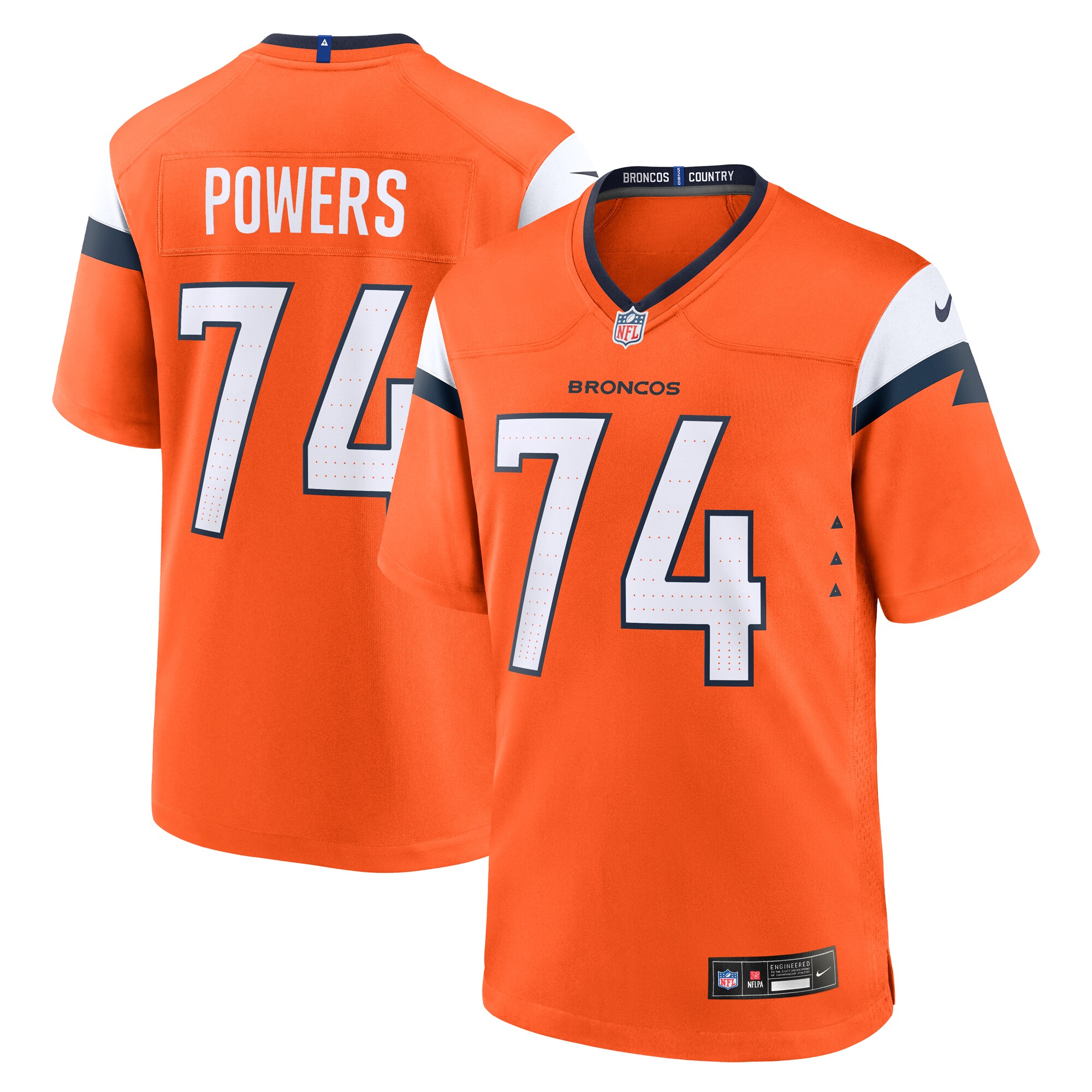 Men's Denver Broncos Ben Powers Orange Team Game Jersey Js6220