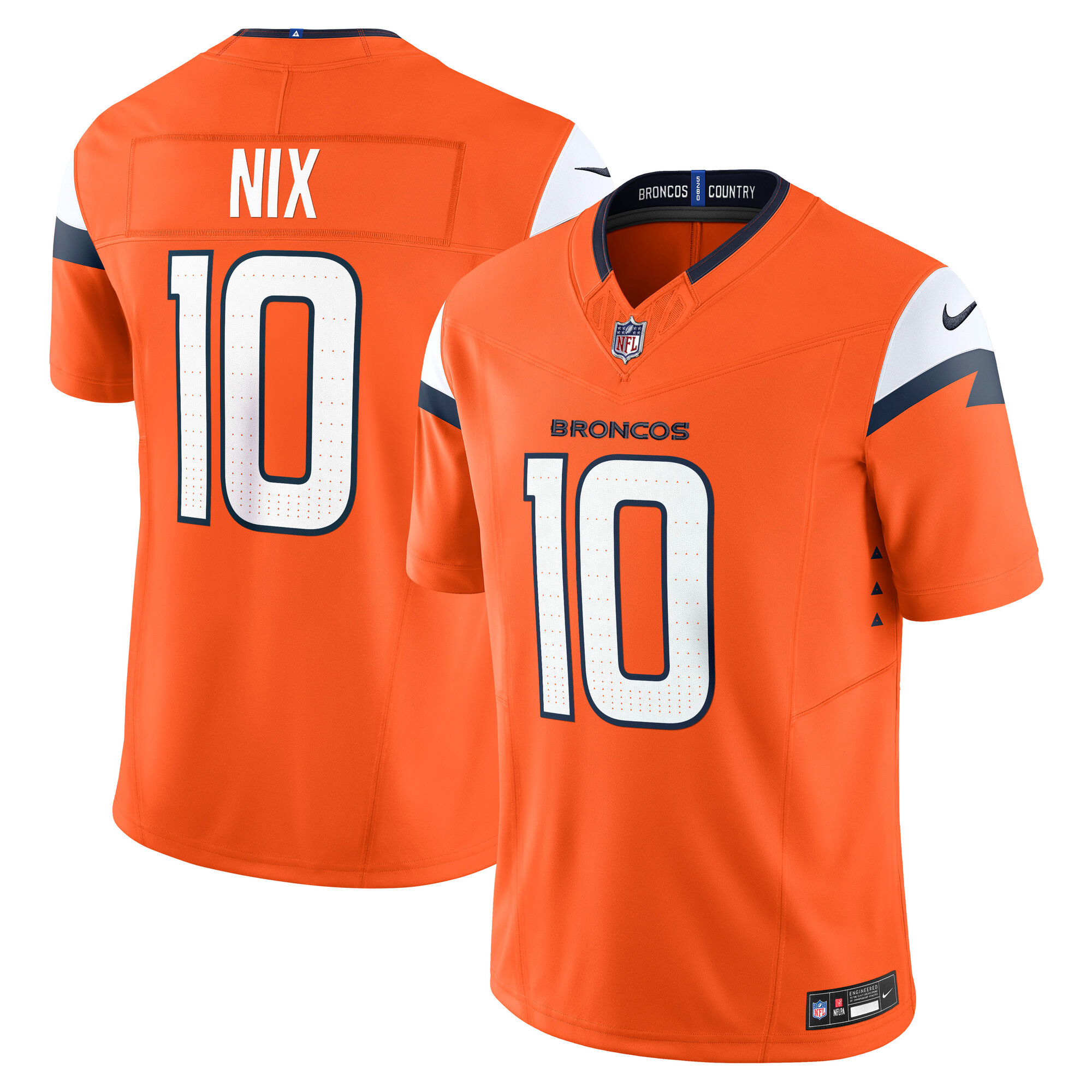 Men's Denver Broncos Bo Nix Orange Vapor F.u.s.e. Limited Jersey Js2289