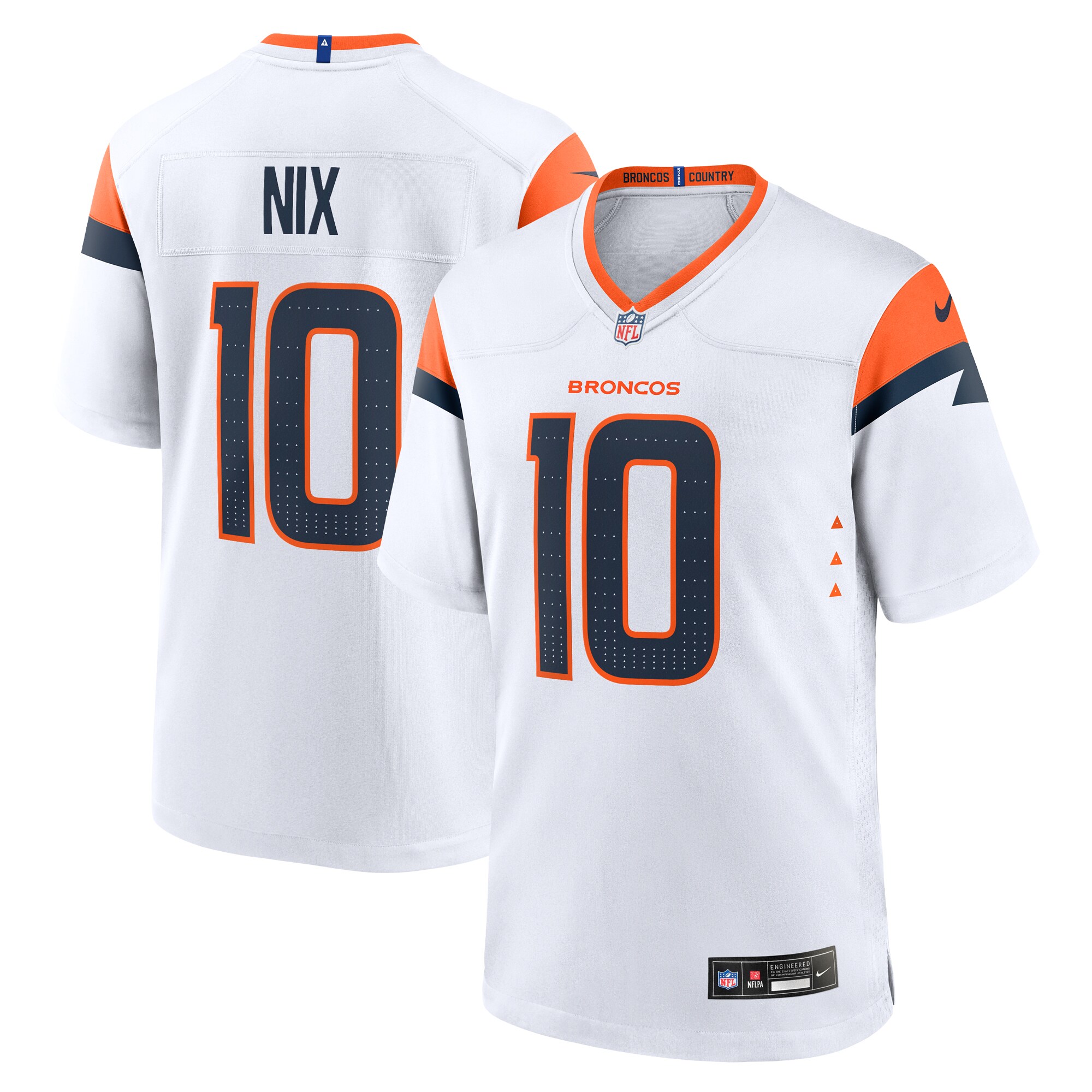 Men's Denver Broncos Bo Nix White Game Jersey Js3859