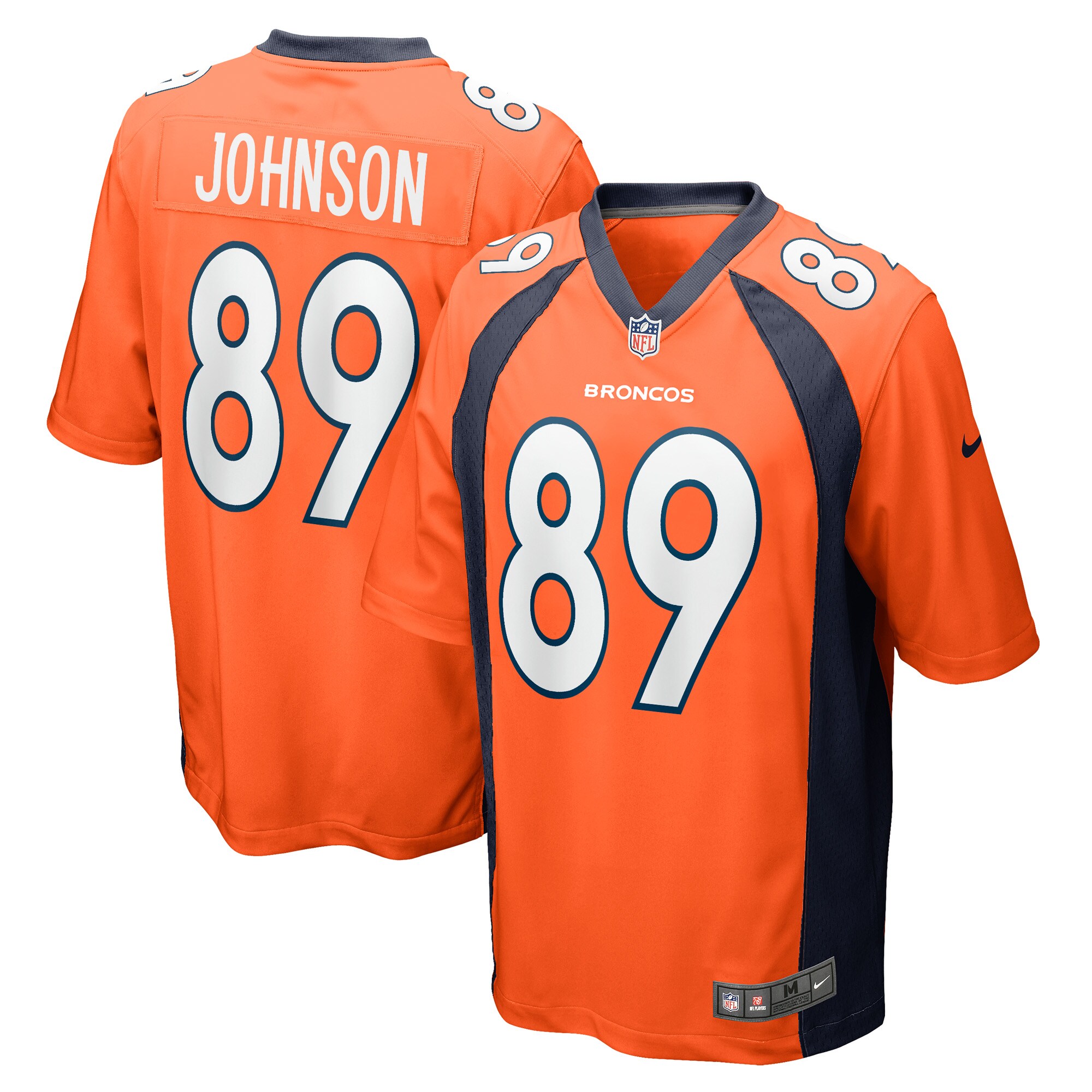 Men's Denver Broncos Brandon Johnson Orange Game Player Jersey Js2939
