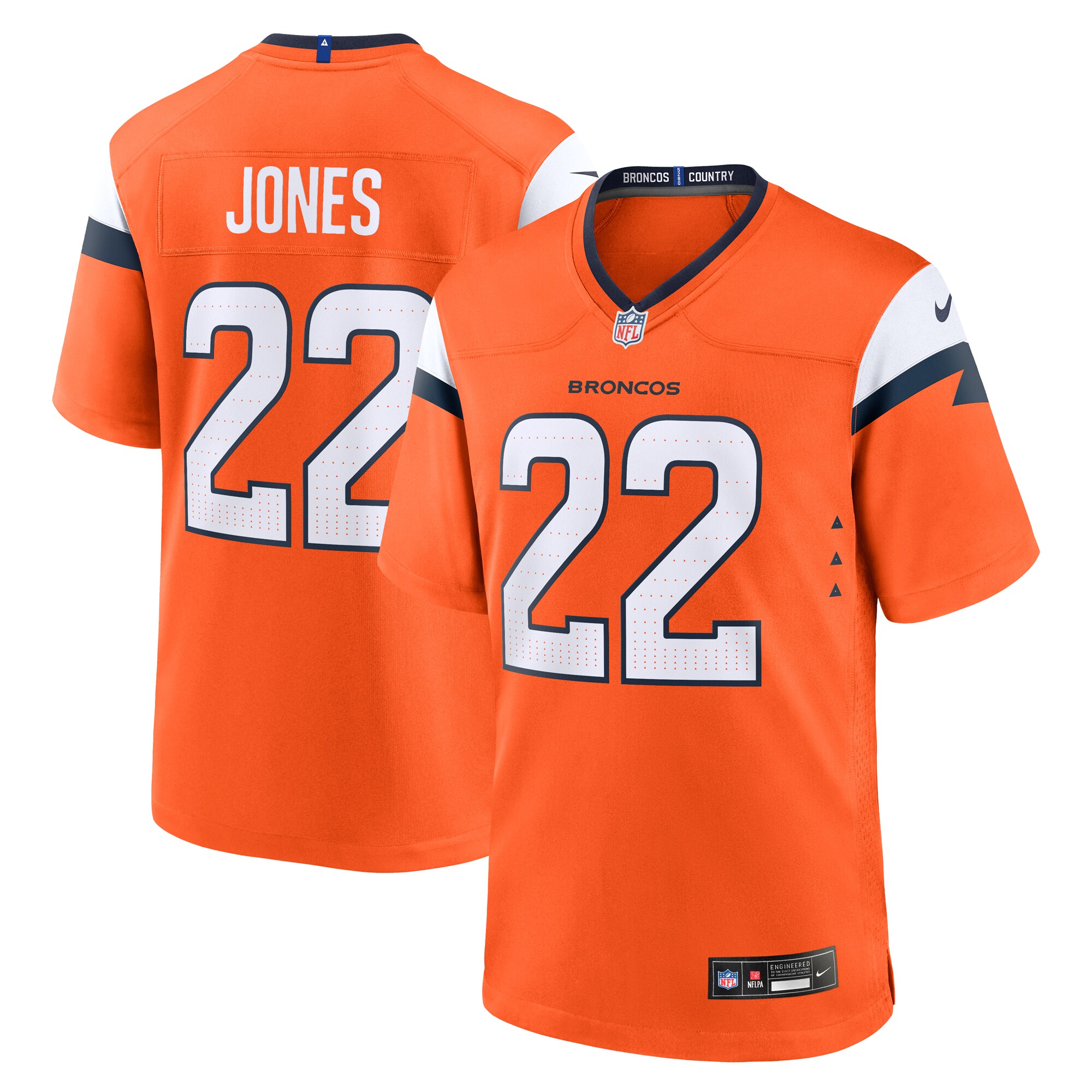 Men's Denver Broncos Brandon Jones Orange Team Game Jersey Js1660
