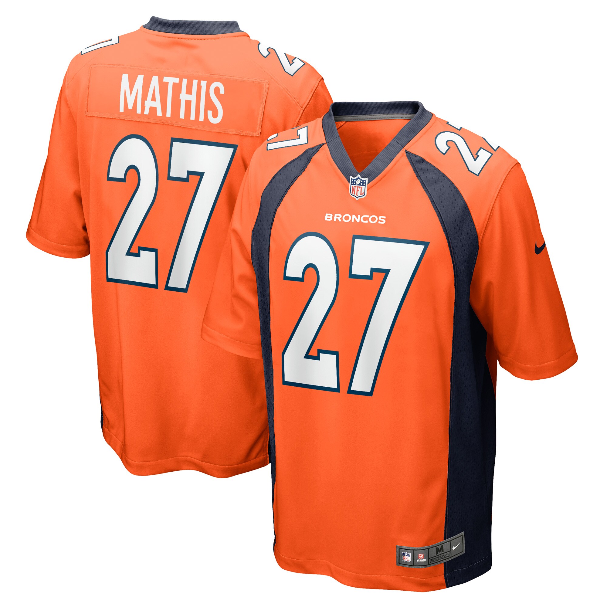 Men's Denver Broncos Damarri Mathis Orange Game Player Jersey Js8386