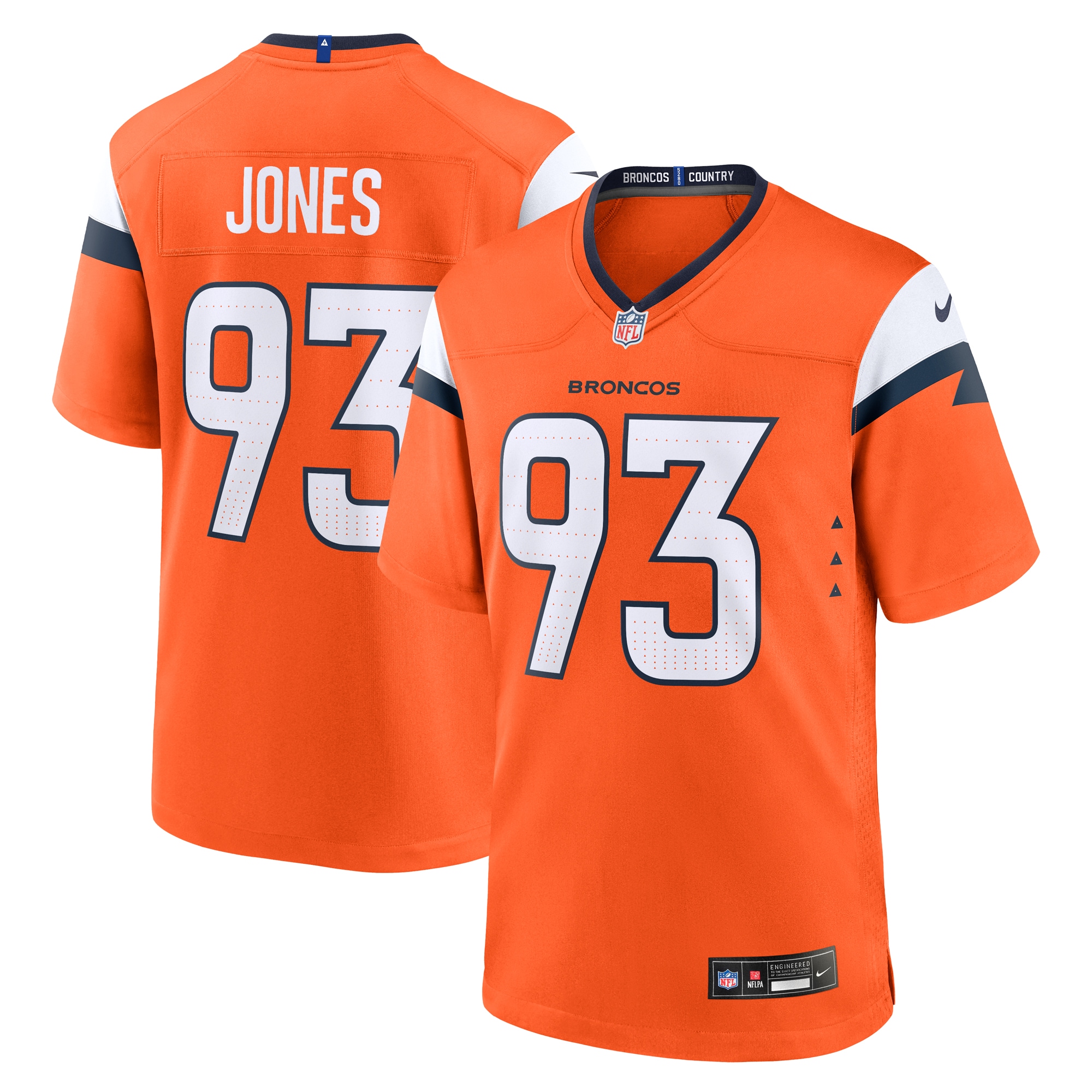 Men's Denver Broncos D.j. Jones Orange Team Game Jersey Js8105