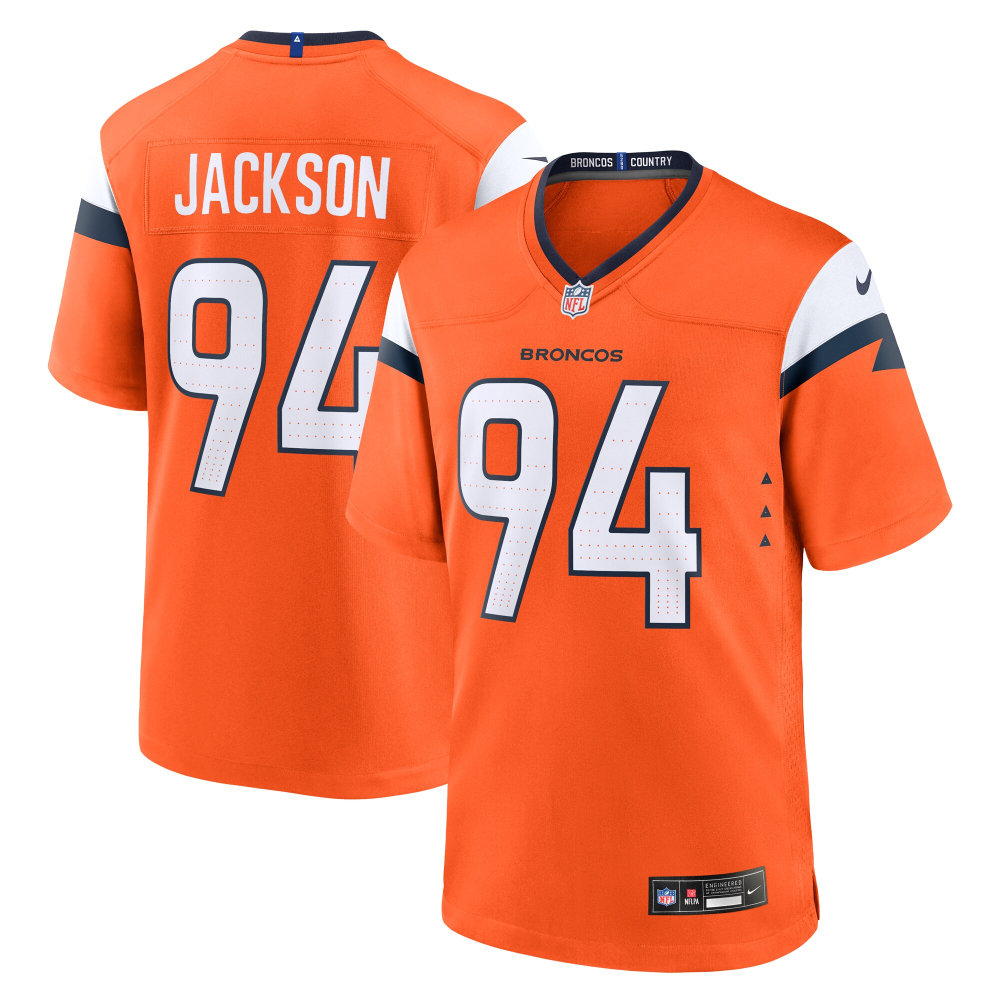 Men's Denver Broncos Jackson Orange Team Game Jersey Js2964