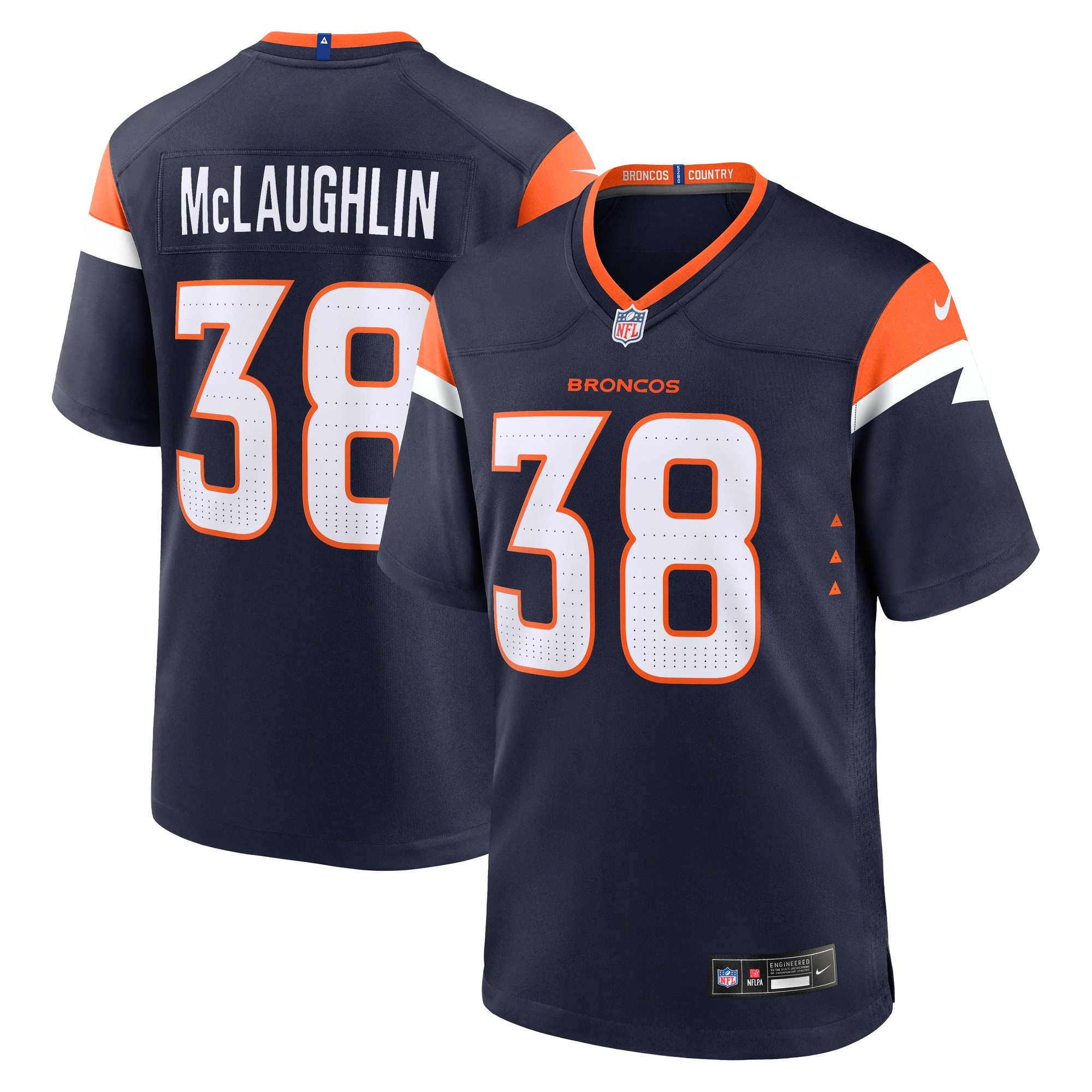 Men's Denver Broncos Jaleel Mclaughlin Navy Alternate Game Jersey Js4481