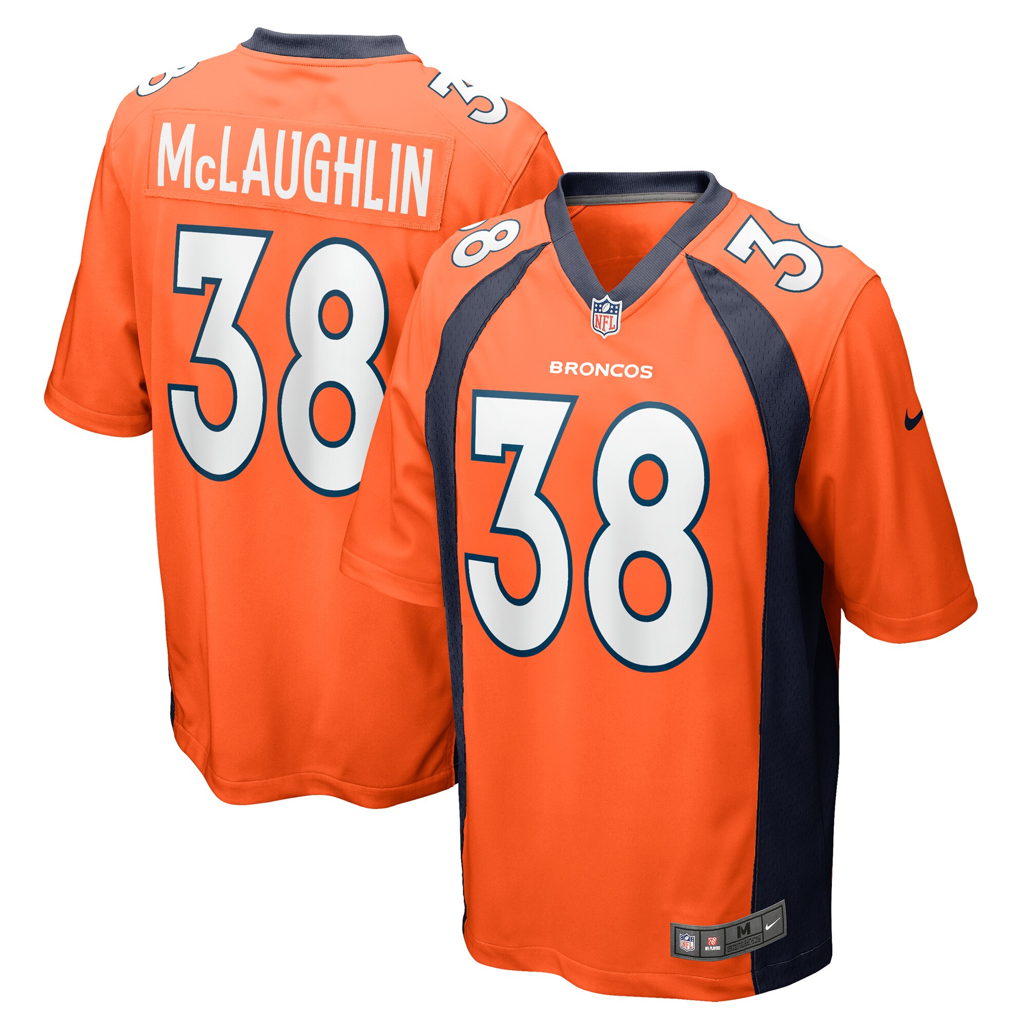 Men's Denver Broncos Jaleel Mclaughlin Orange Game Jersey Js3927