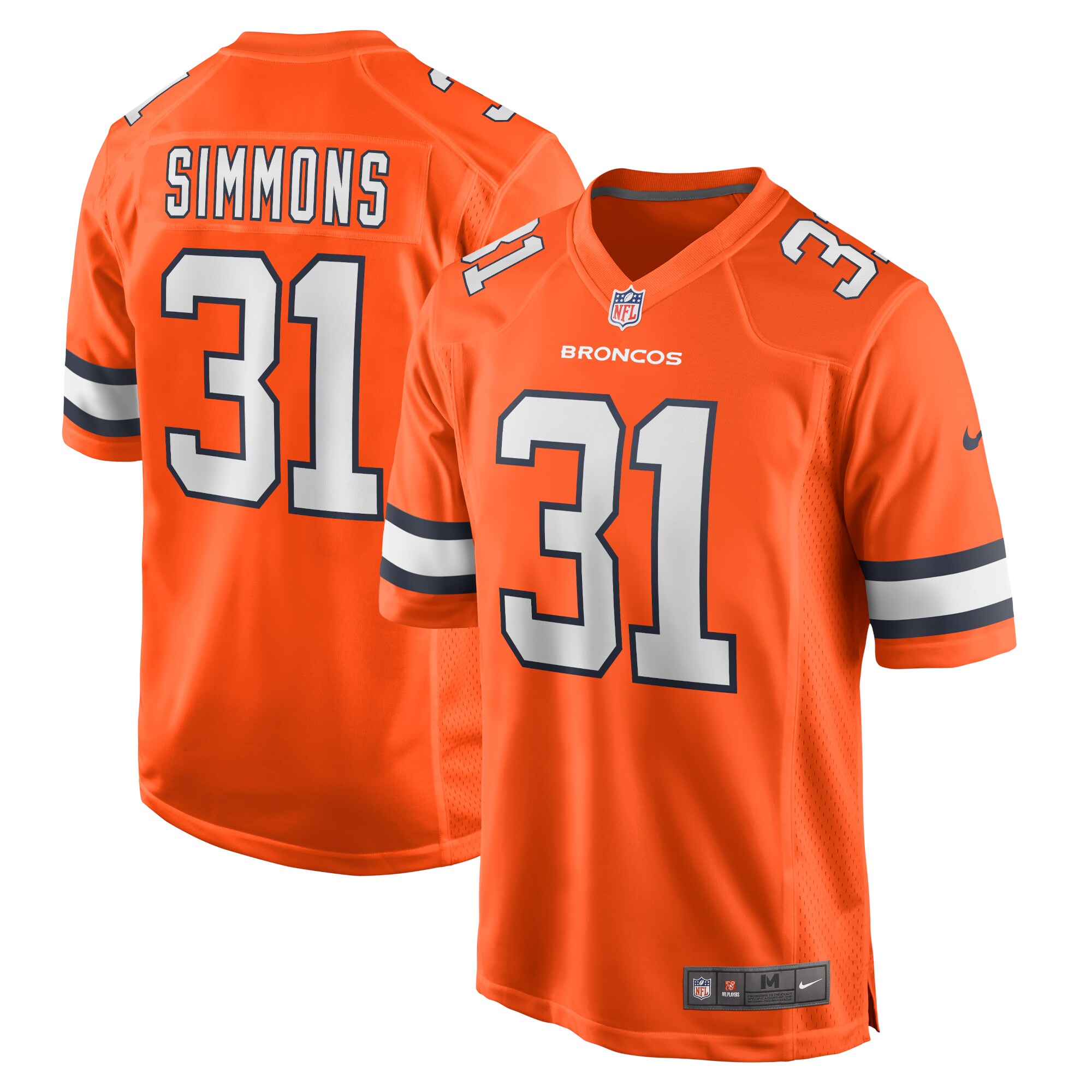 Men's Denver Broncos Justin Simmons Orange Alternate Game Jersey Js3589