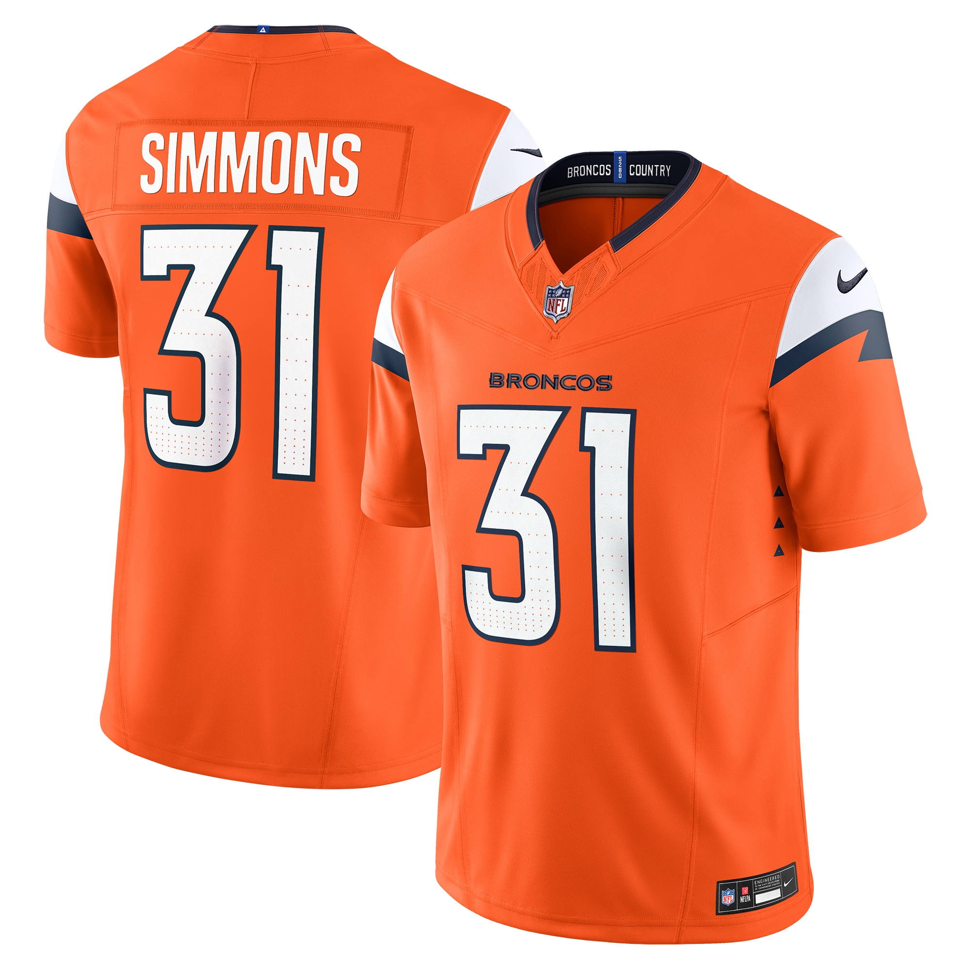 Men's Denver Broncos Justin Simmons Orange Vapor F.u.s.e. Limited Jersey Js9542