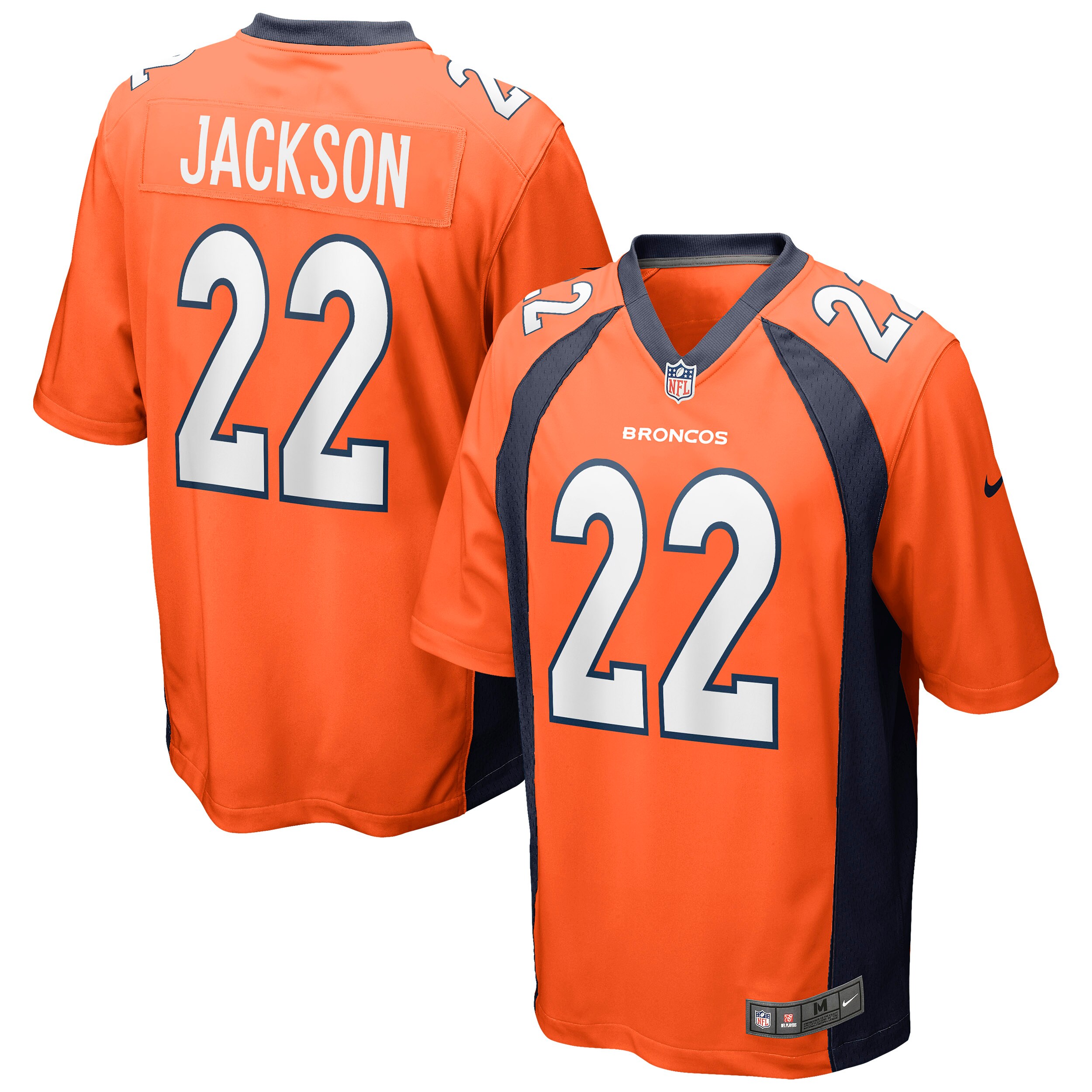 Men's Denver Broncos Kareem Jackson Orange Game Jersey Js4746