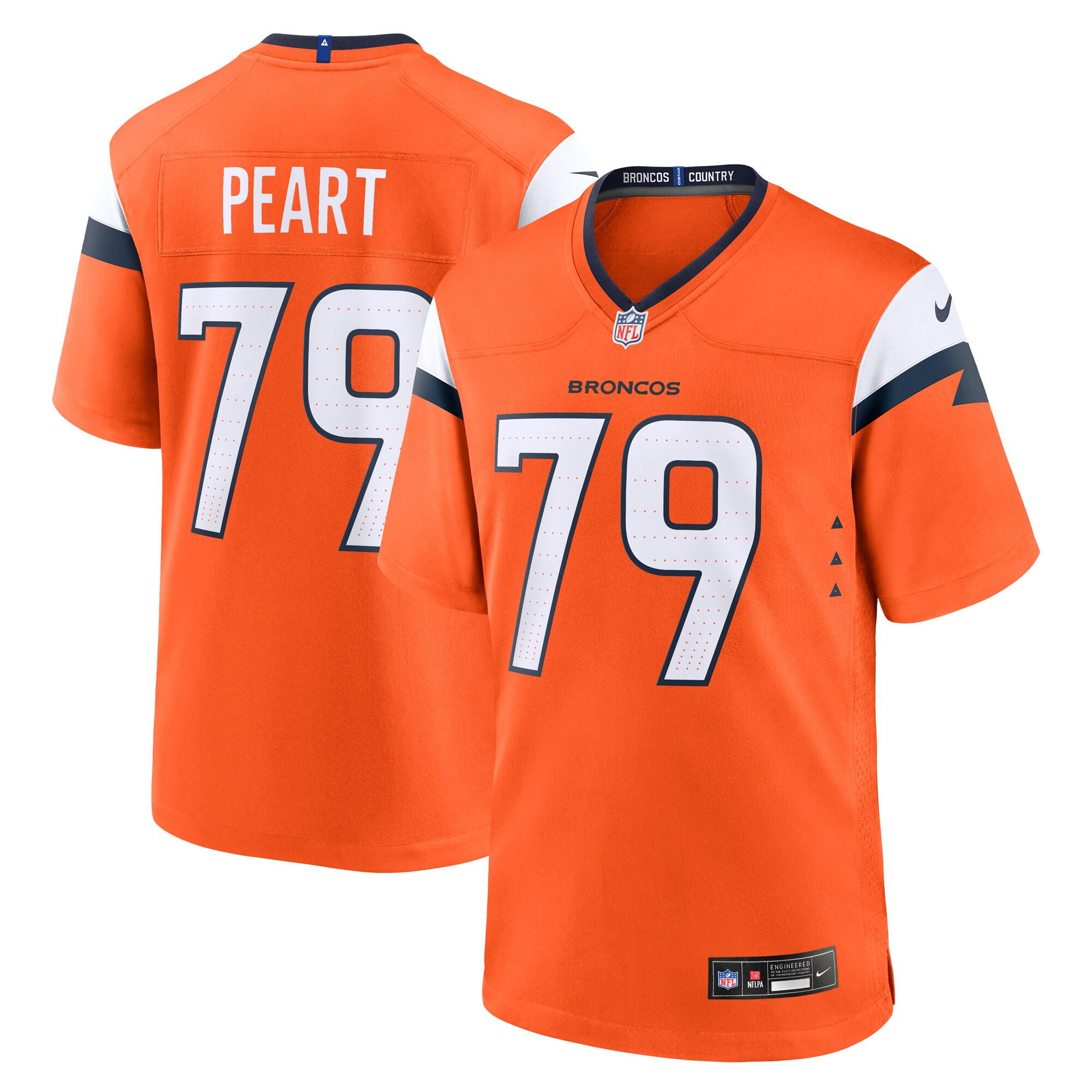 Men's Denver Broncos Matt Peart Orange Team Game Jersey Js6903