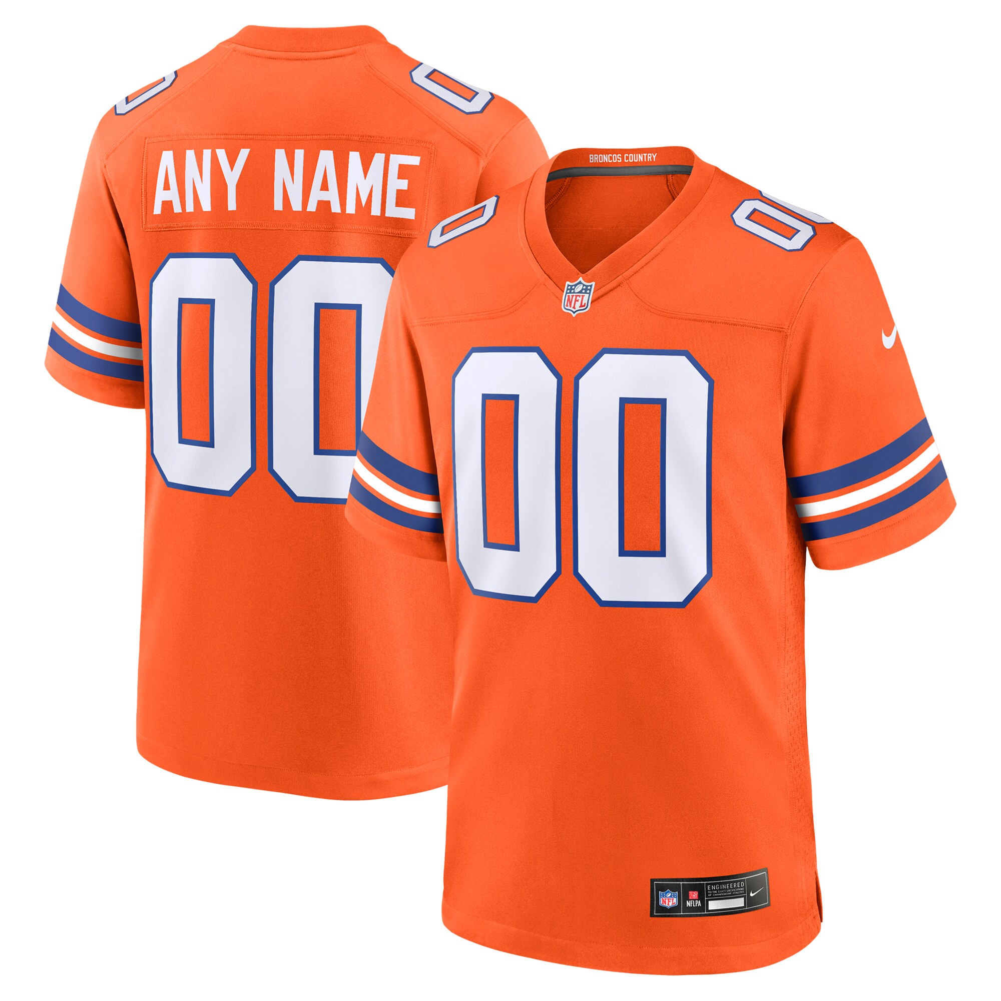 Men's Denver Broncos Orange Mile High Collection 1977 Throwback Custom Game Jersey Js2895