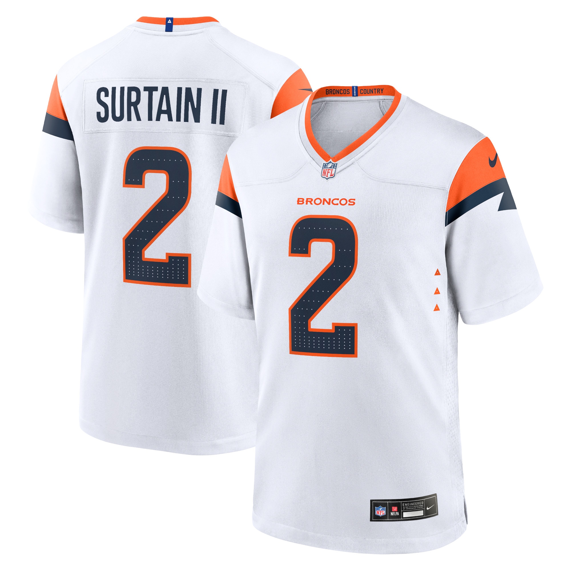Men's Denver Broncos Patrick Surtain Ii White Mile High Collection Game Jersey Js9276