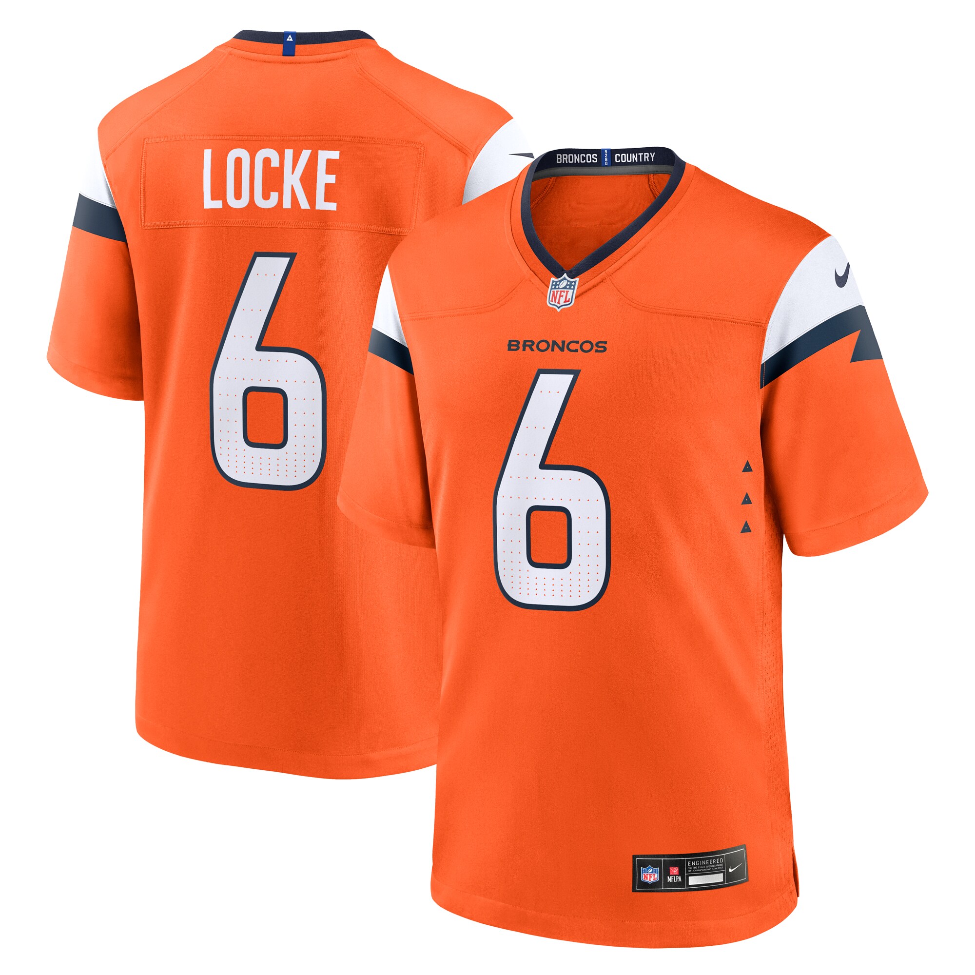 Men's Denver Broncos P.j. Locke Orange Team Game Jersey Js3392