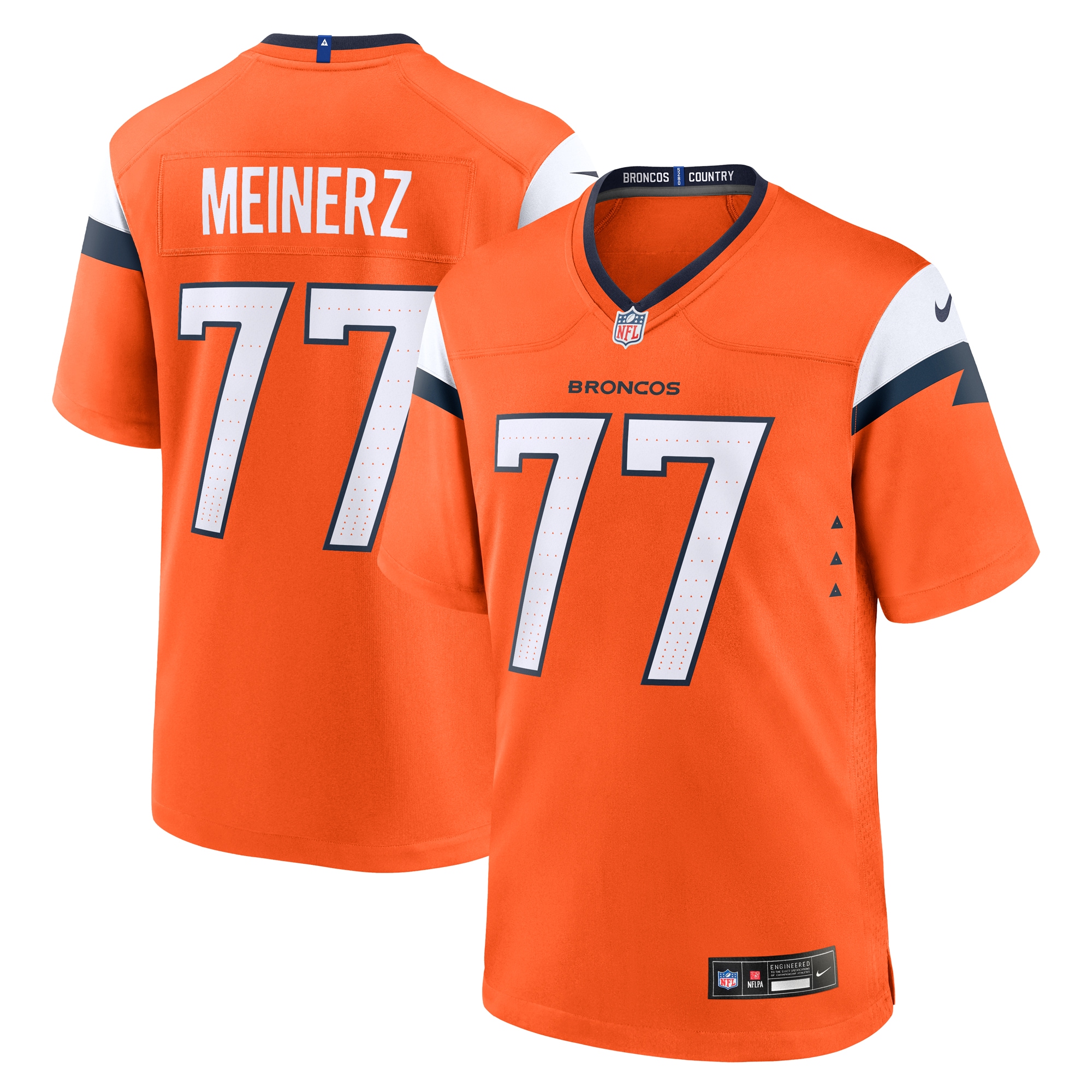 Men's Denver Broncos Quinn Meinerz Orange Team Game Jersey Js8856