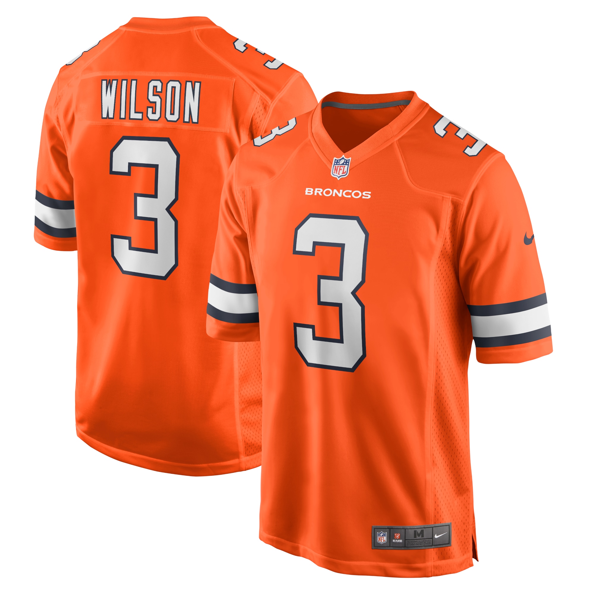 Men's Denver Broncos Russell Wilson Orange Alternate Game Jersey Js4898