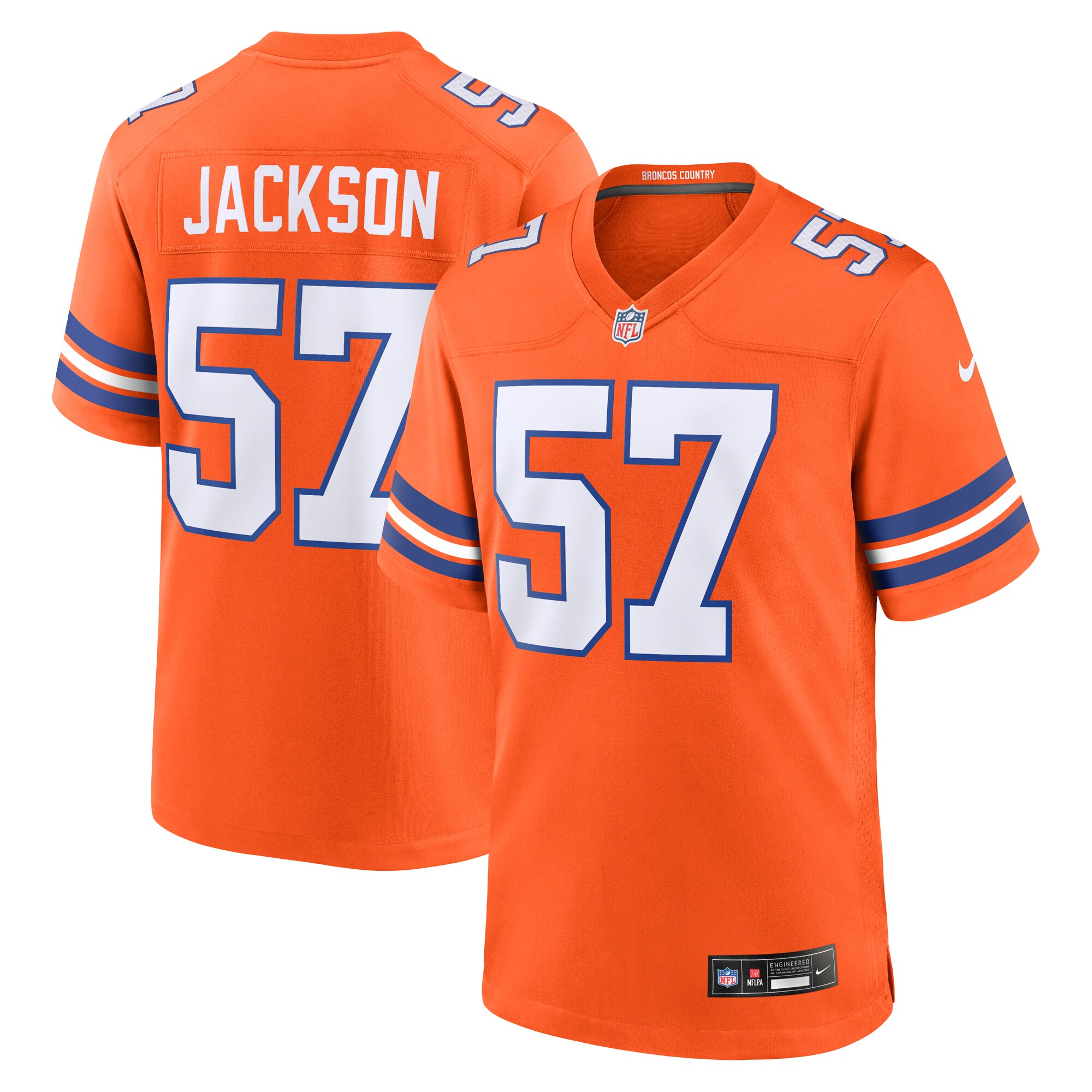 Men's Denver Broncos Tom Jackson Orange Mile High Collection 1977 Throwback Retired Player Game Jersey Js7494