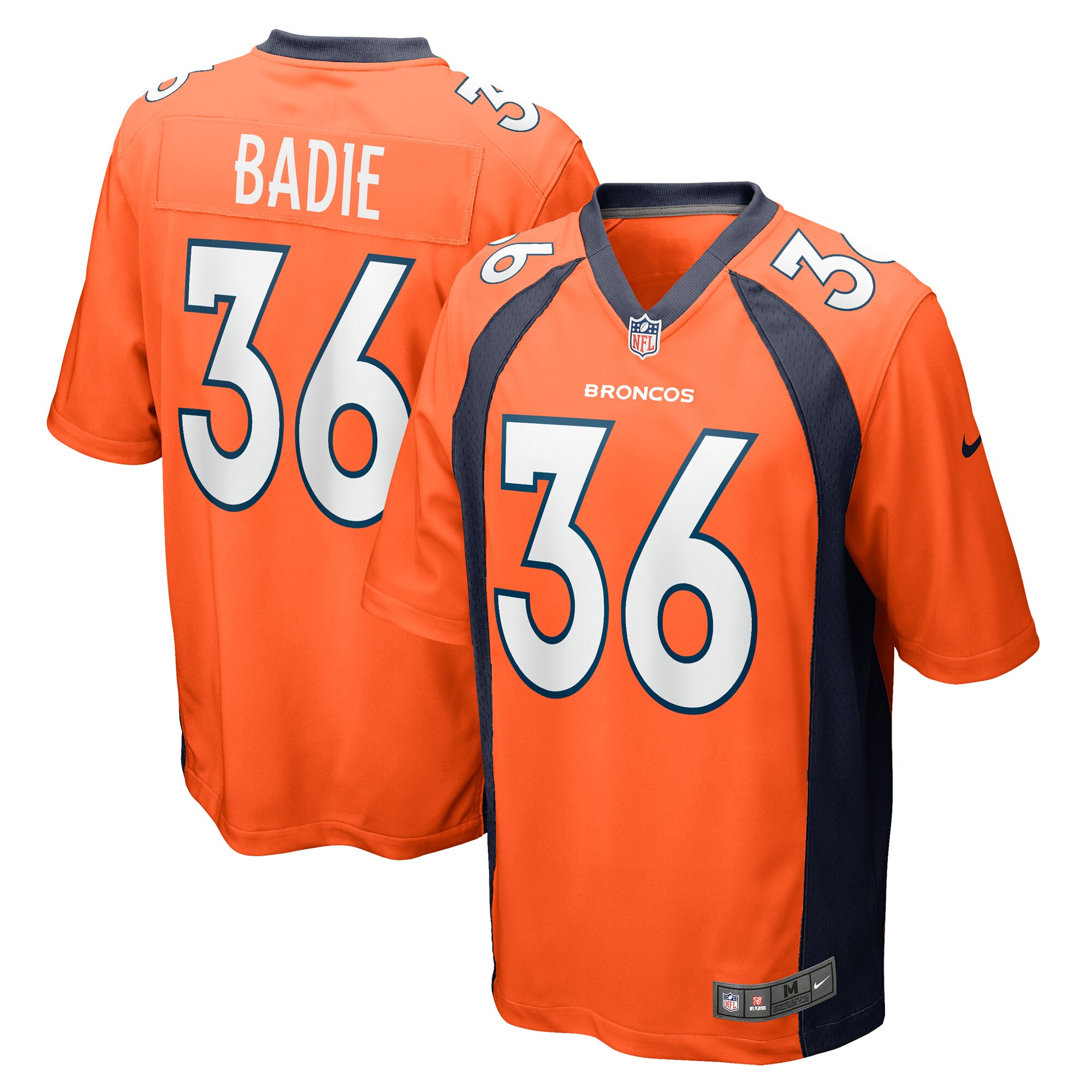 Men's Denver Broncos Tyler Badie Orange Team Game Jersey Js6939