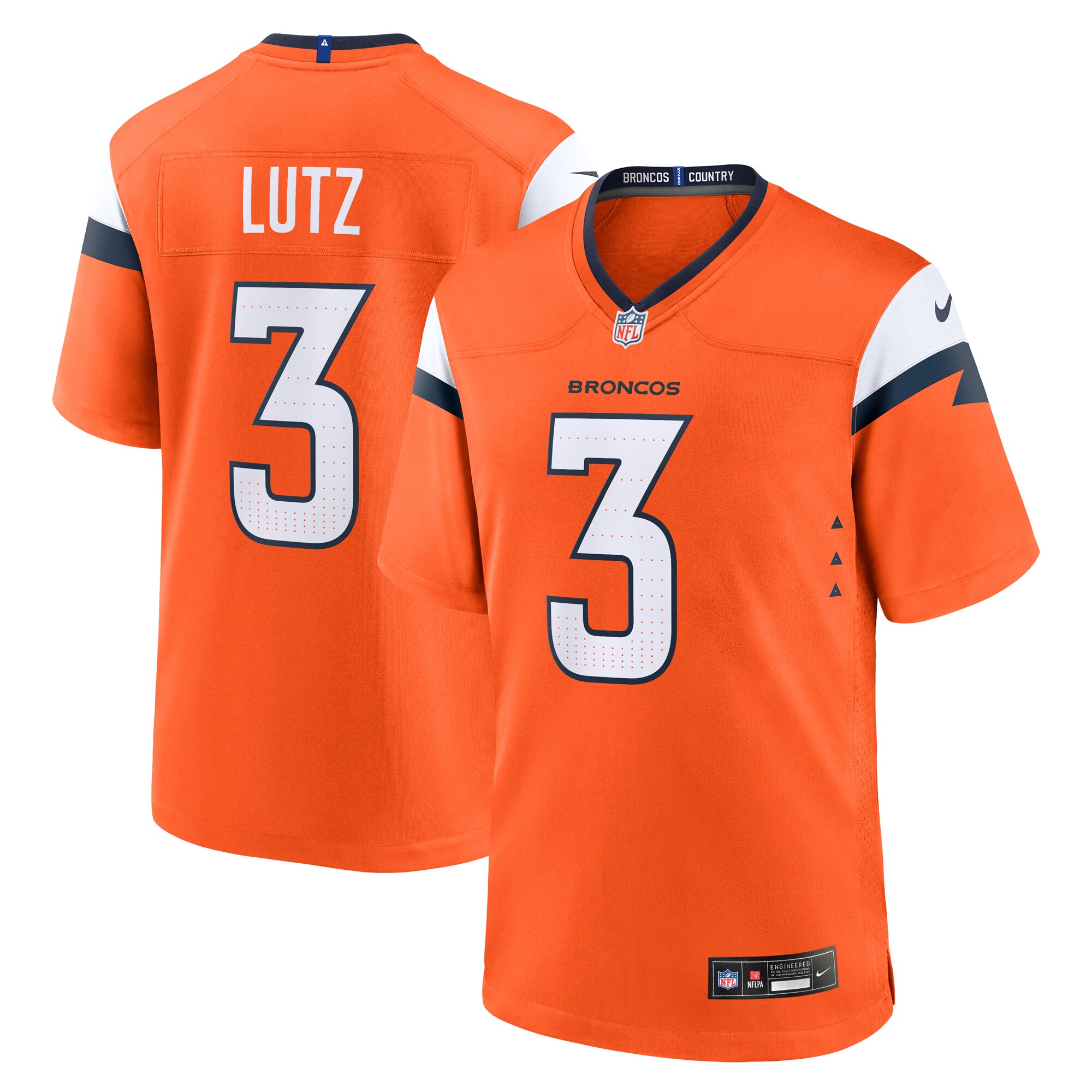 Men's Denver Broncos Wil Lutz Orange Team Game Jersey Js2885