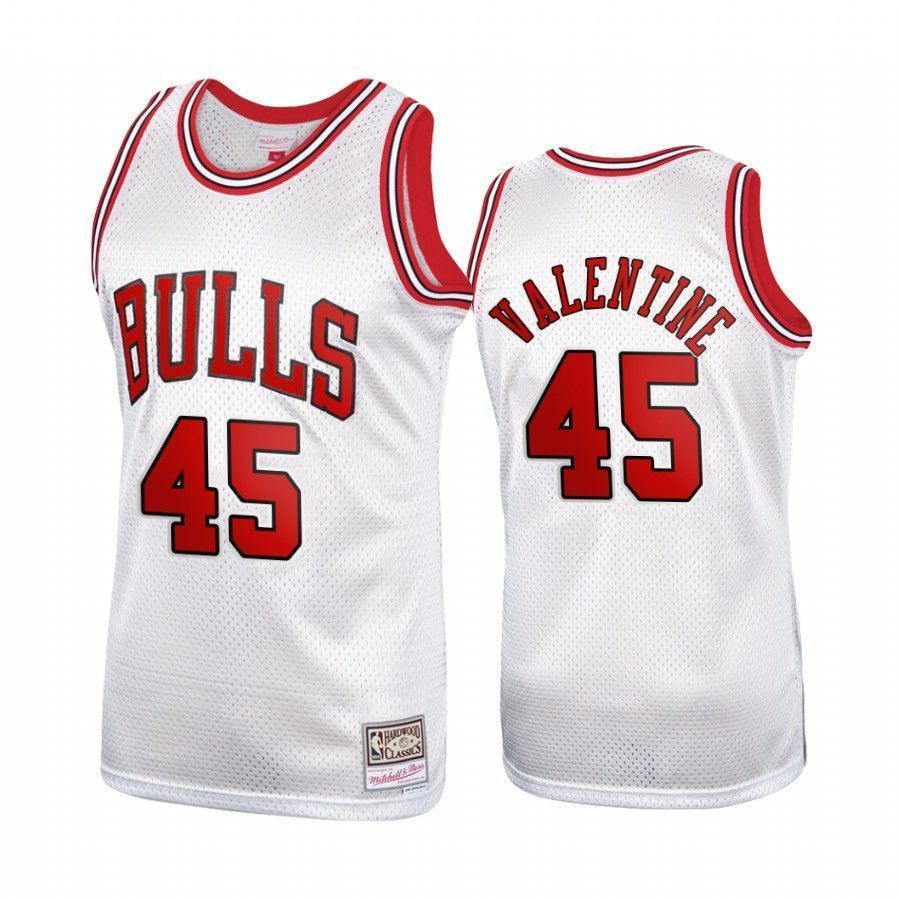 Men's Denzel Valentine 45 Chicago Bulls Platinum Hardwood Classics Jersey