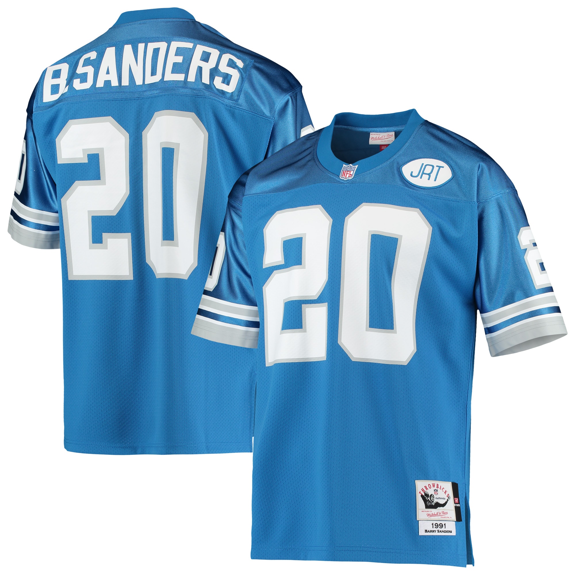 Men's Detroit Lions 1991 Barry Sanders Mitchell & Ness Blue Throwback Retired Player Jersey Js1666
