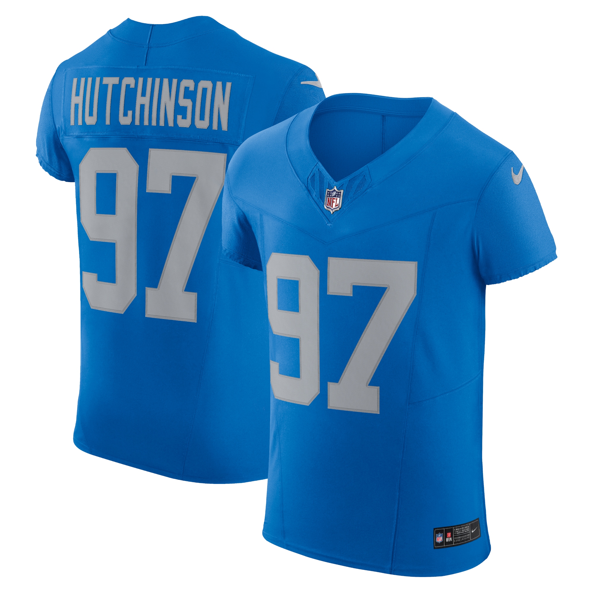 Men's Detroit Lions Aidan Hutchinson Blue Alternate Vapor F.u.s.e. Elite Jersey Js7313