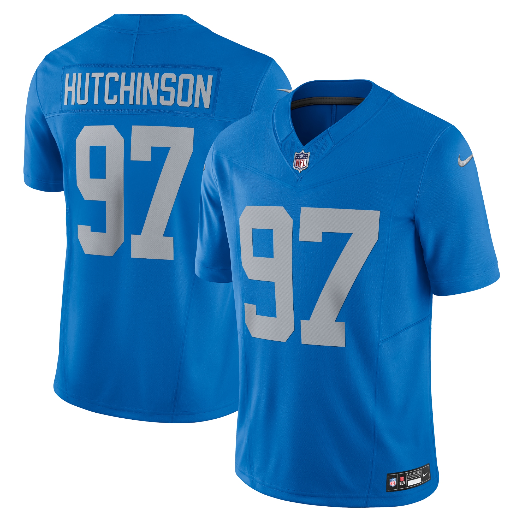 Men's Detroit Lions Aidan Hutchinson Blue Vapor F.u.s.e. Alternate Limited Jersey Js8634