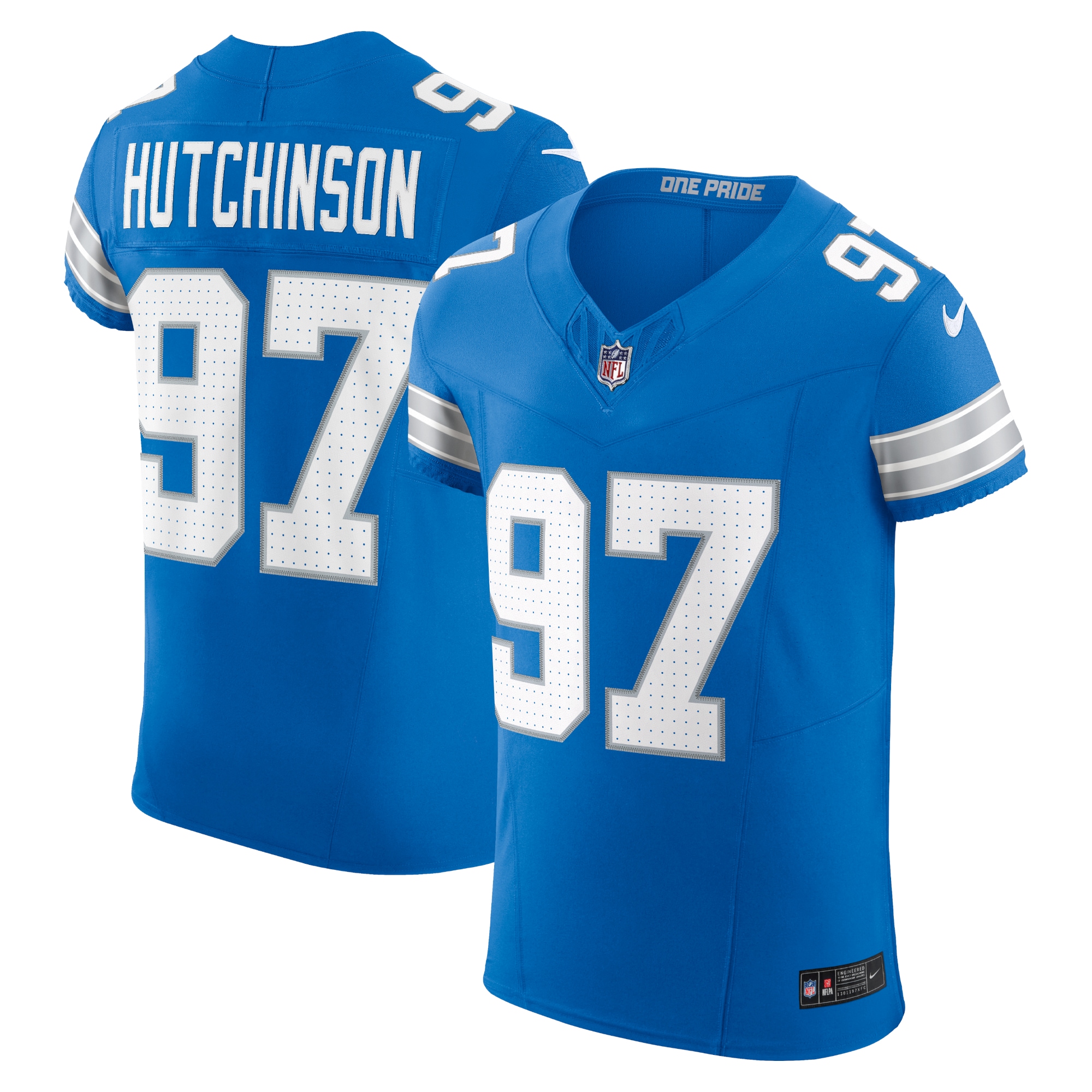 Men's Detroit Lions Aidan Hutchinson Blue Vapor F.u.s.e. Elite Jersey Js7296