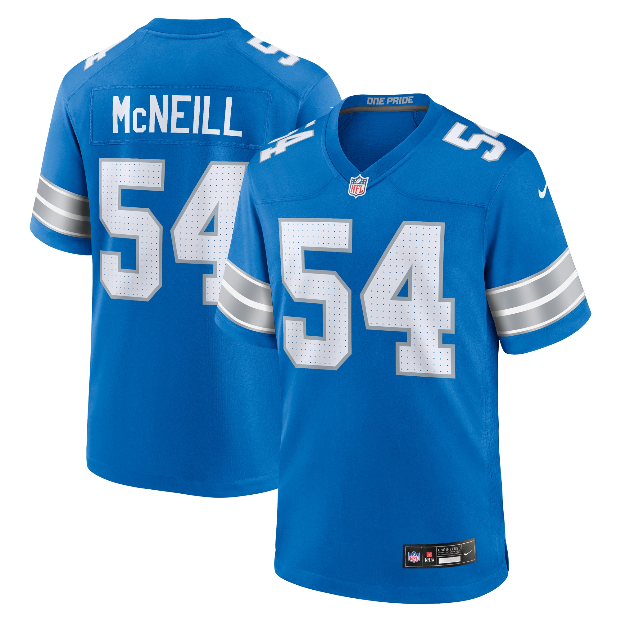 Men's Detroit Lions Alim Mcneill Blue Team Game Jersey Js6243