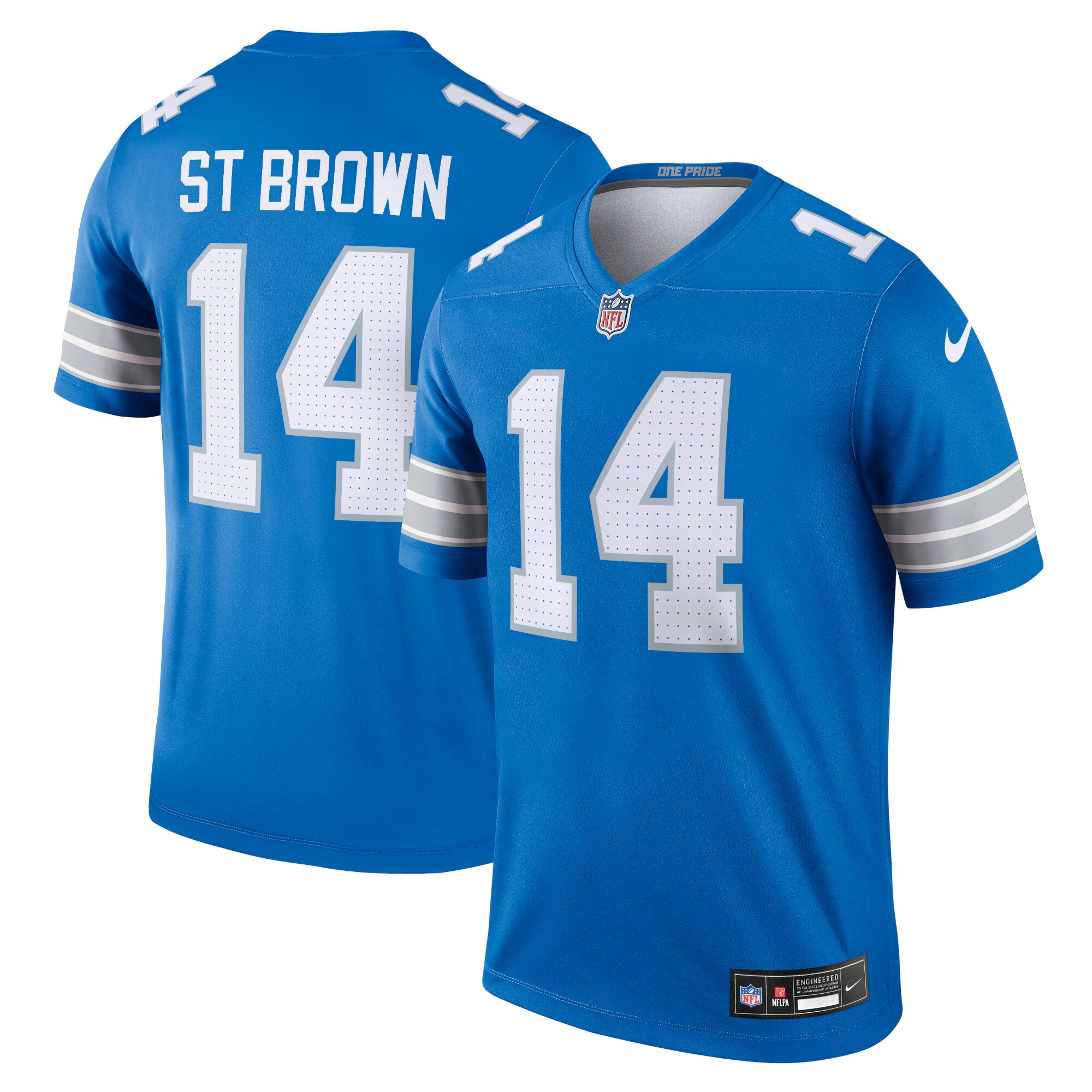 Men's Detroit Lions Amon-ra St. Brown Blue Team Legend Player Performance Top Js5197