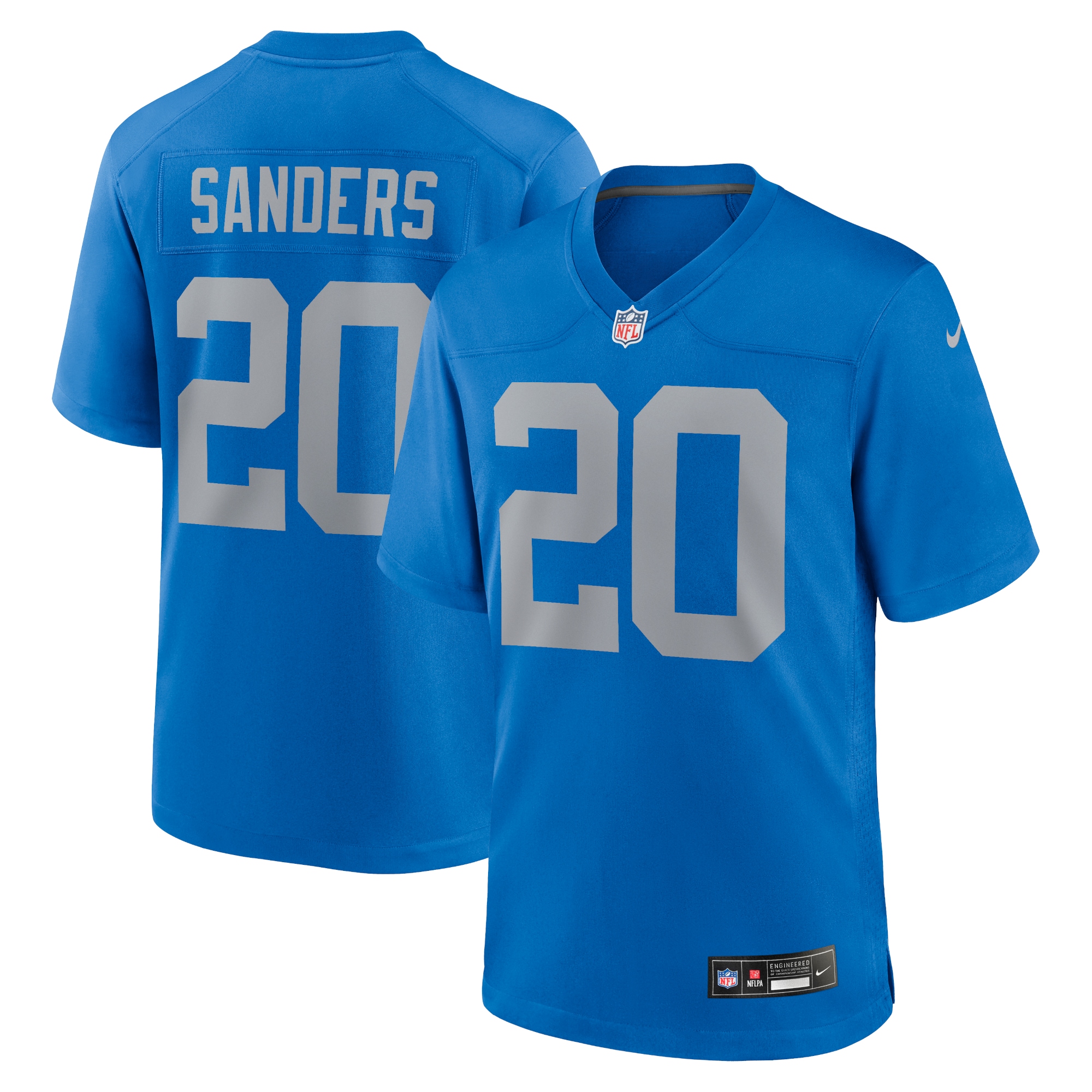 Men's Detroit Lions Barry Sanders Blue Alternate Game Jersey Js2479