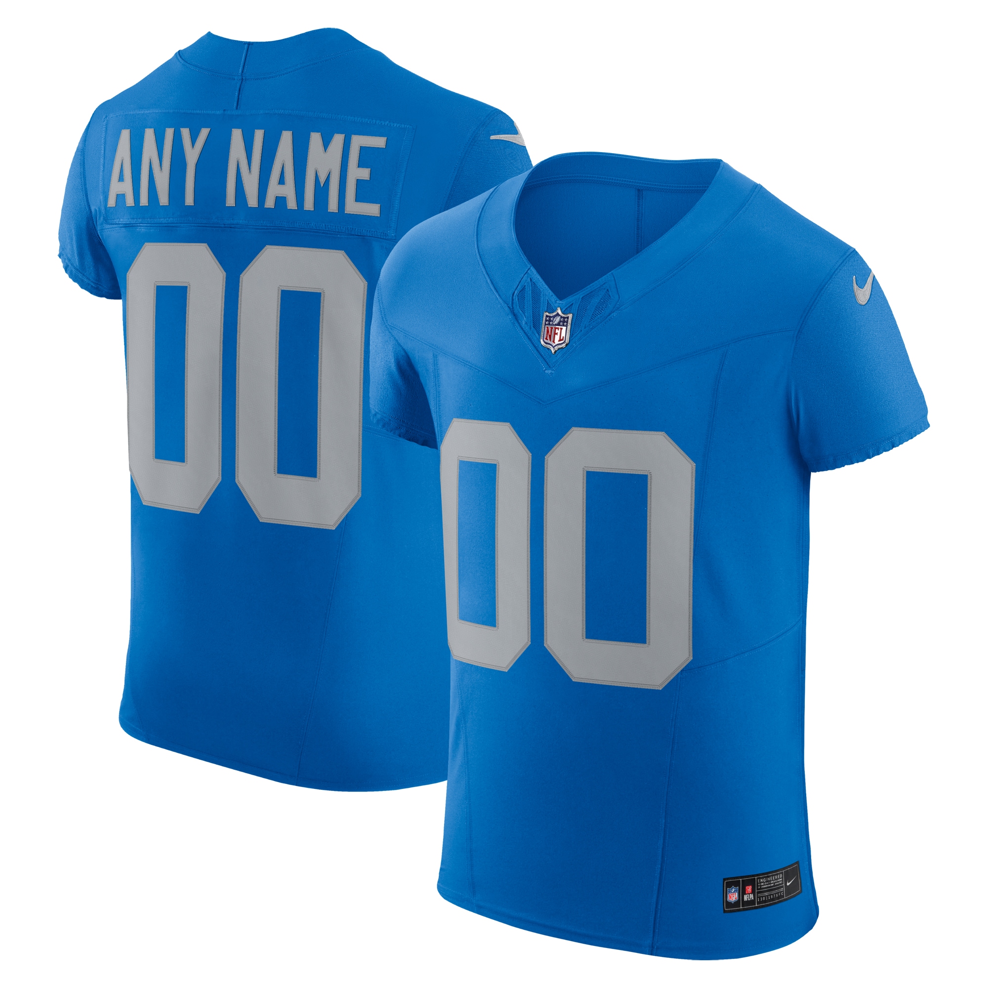 Men's Detroit Lions Blue Alternate Vapor F.u.s.e. Elite Custom Jersey Js6640