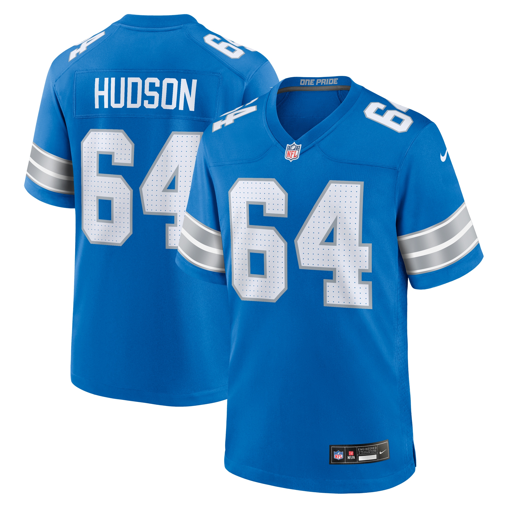 Men's Detroit Lions Bryan Hudson Blue Game Jersey Js6993