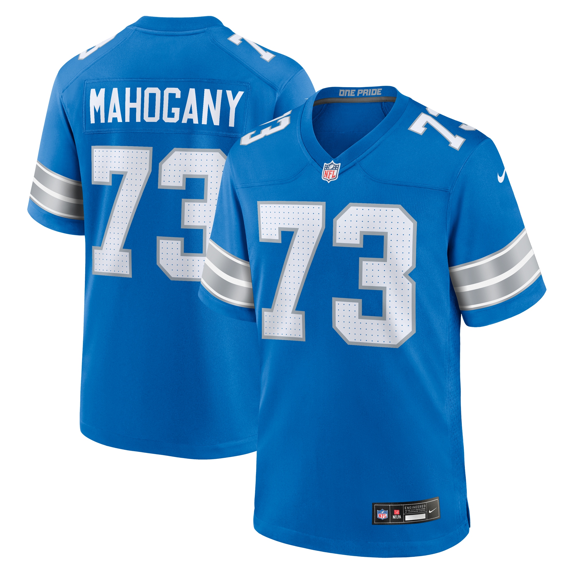 Men's Detroit Lions Christian Mahogany Blue Team Game Jersey Js6248