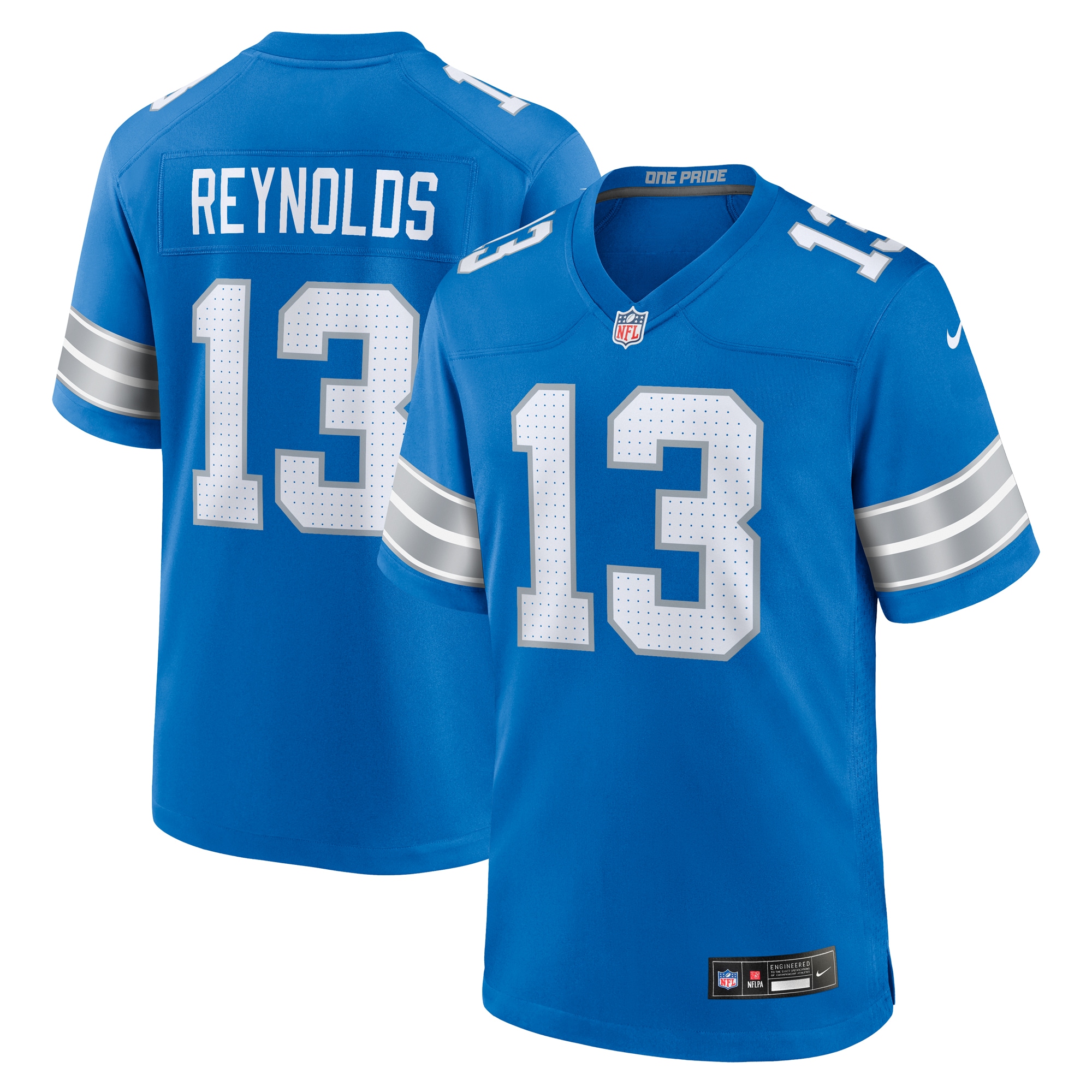 Men's Detroit Lions Craig Reynolds Blue Team Game Jersey Js2395