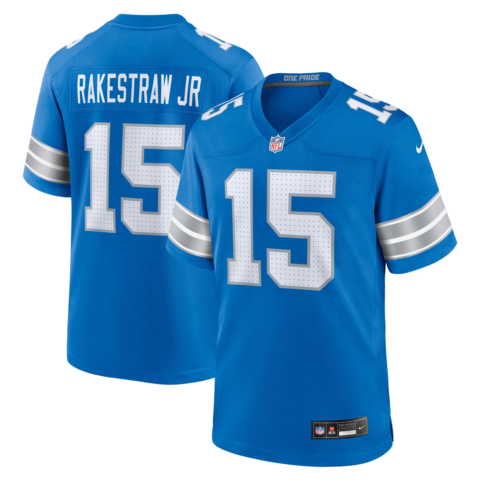 Men's Detroit Lions Ennis Rakestraw Jr. Blue Team Game Jersey Js7770