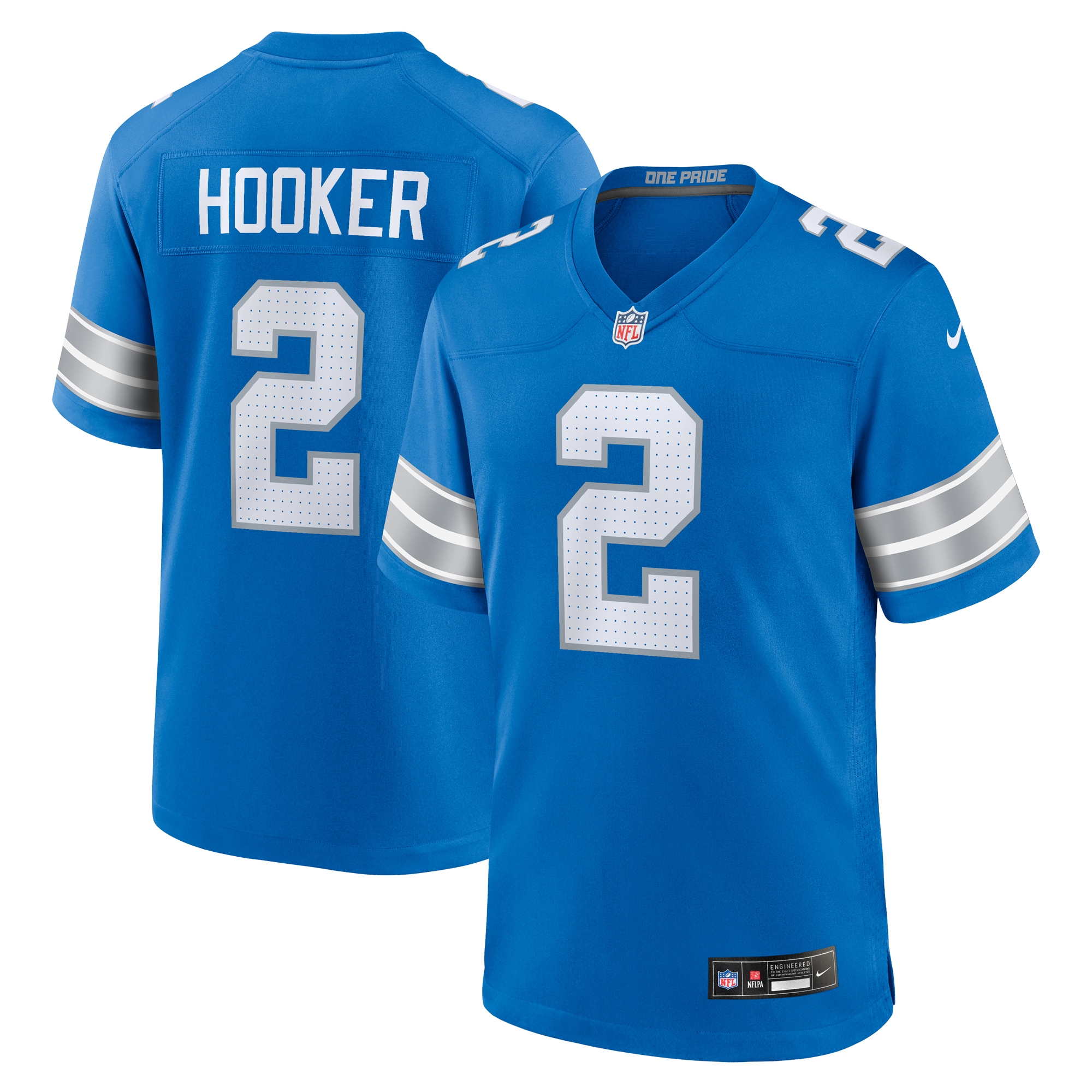 Men's Detroit Lions Hendon Hooker Blue Team Game Jersey Js8542