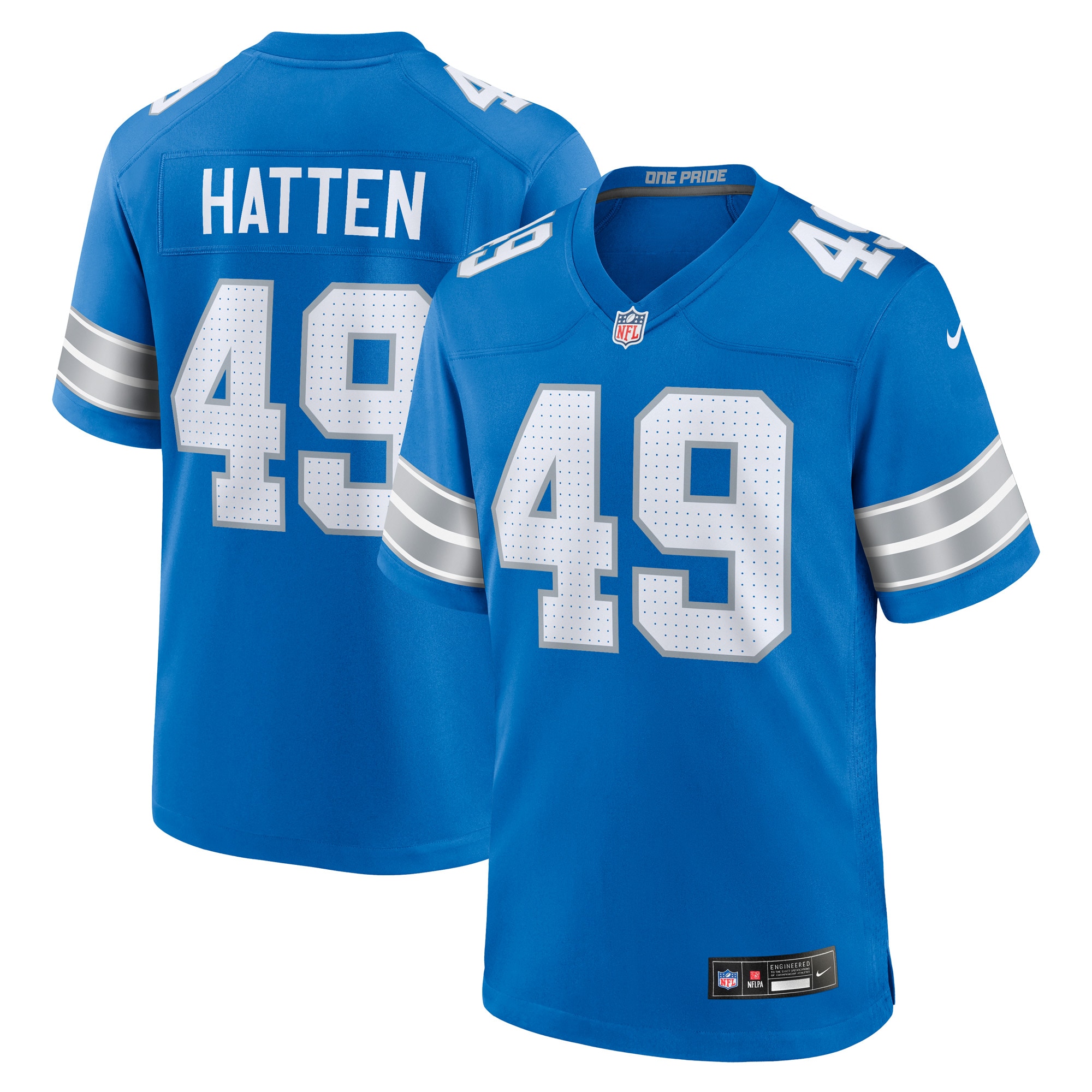 Men's Detroit Lions Hogan Hatten Blue Game Jersey Js2744