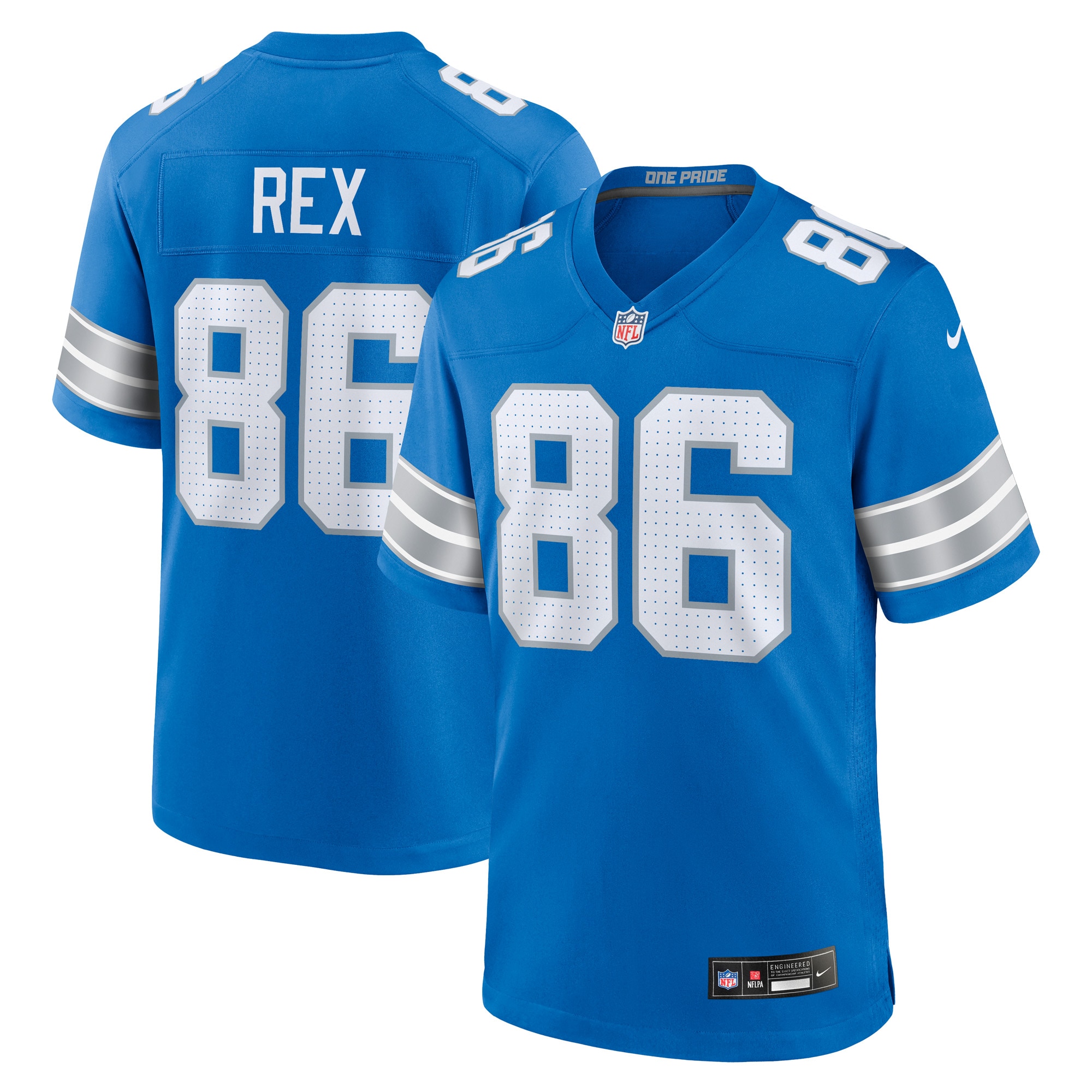 Men's Detroit Lions Isaac Rex Blue Game Jersey Js5610
