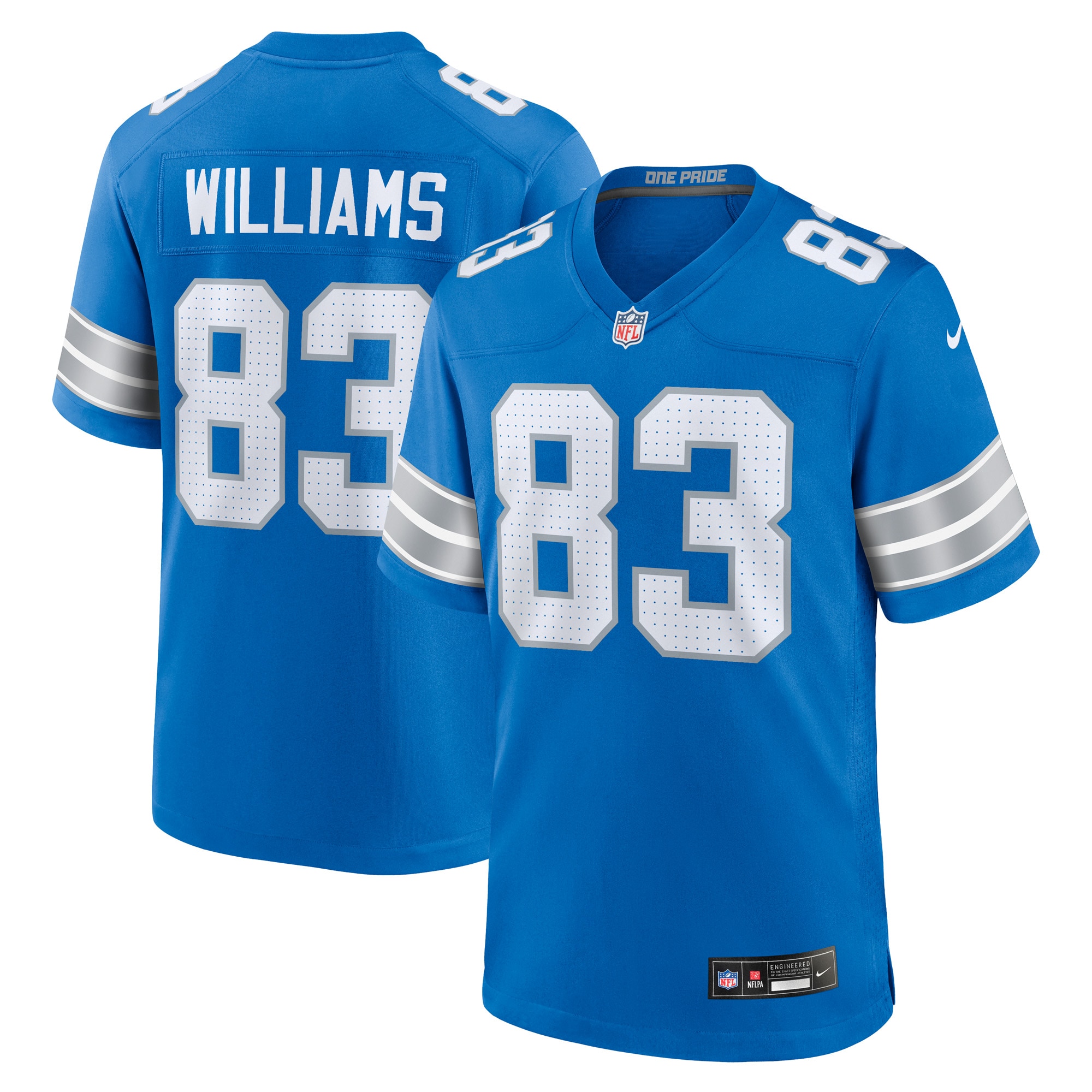 Men's Detroit Lions Isaiah Williams Blue Game Jersey Js9755